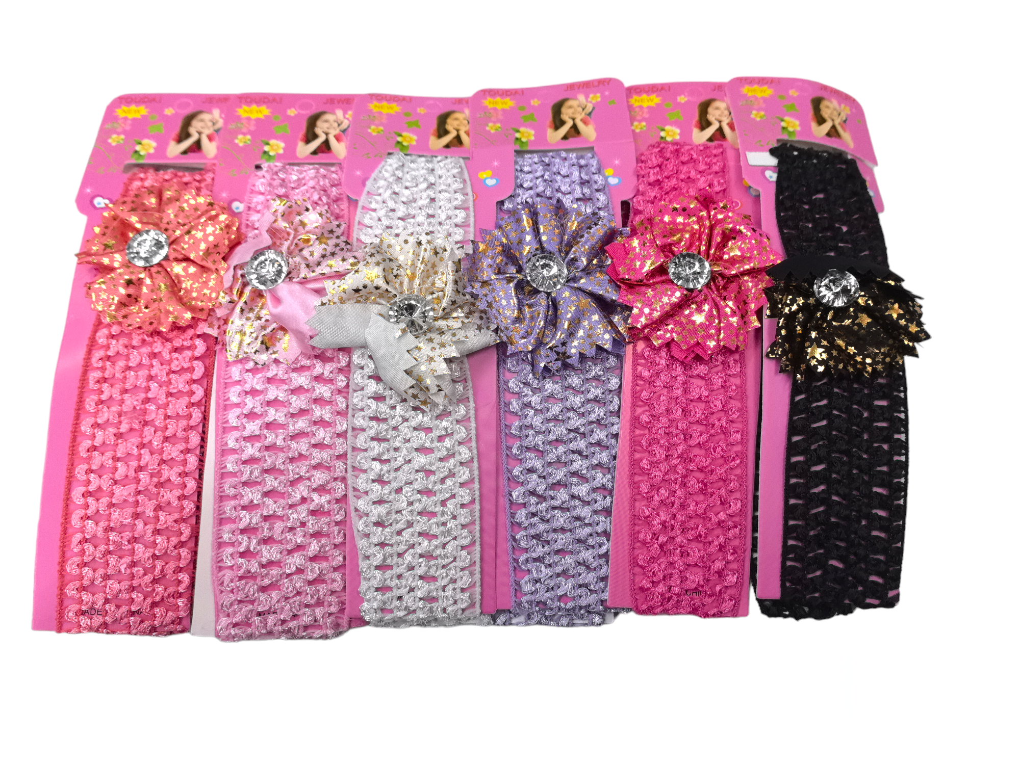 Bandeau enfant motif fleur de paillettes (x12)#C