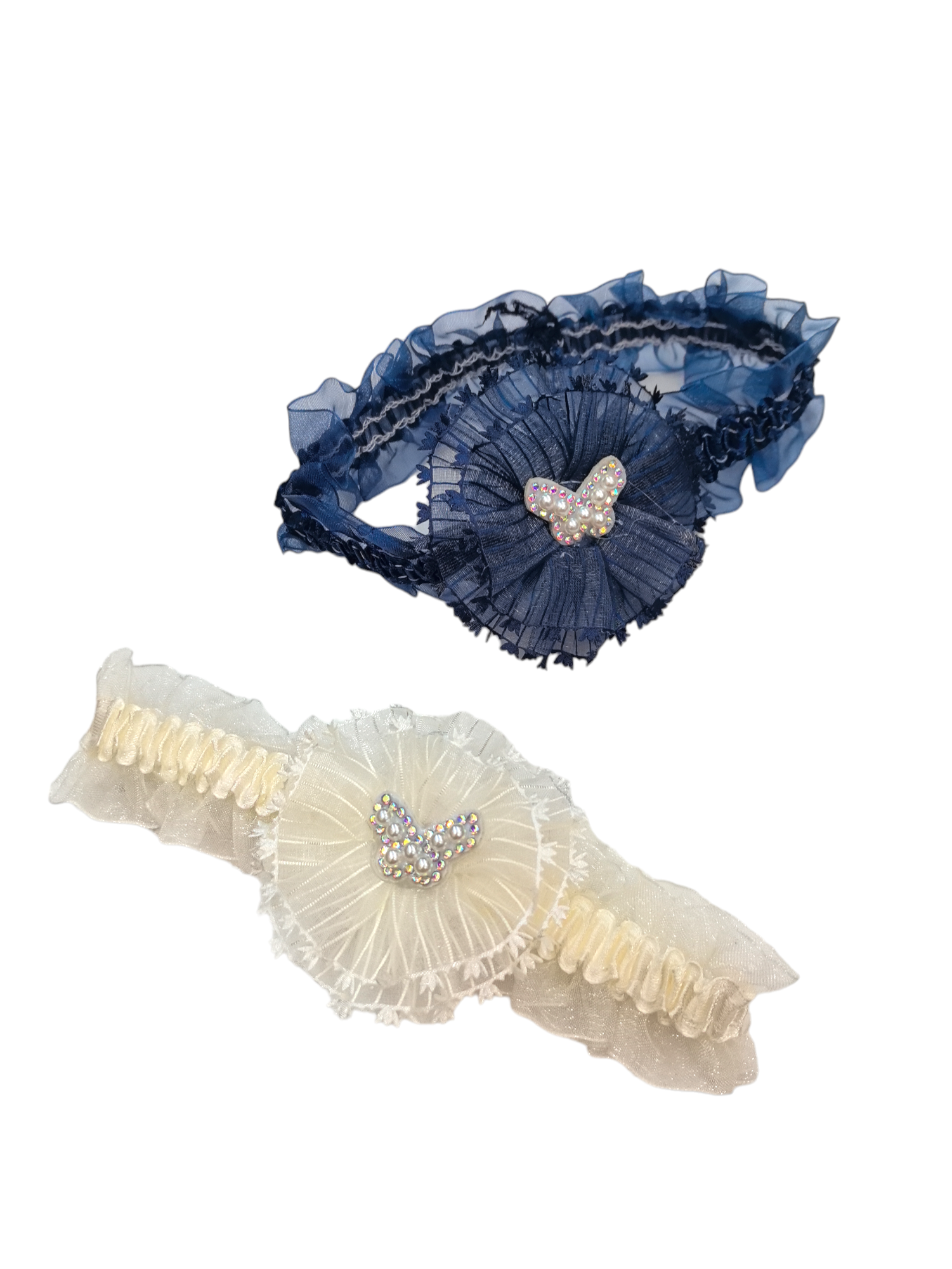 Bandeau Élastique de bébé motif papillon (x12)#F