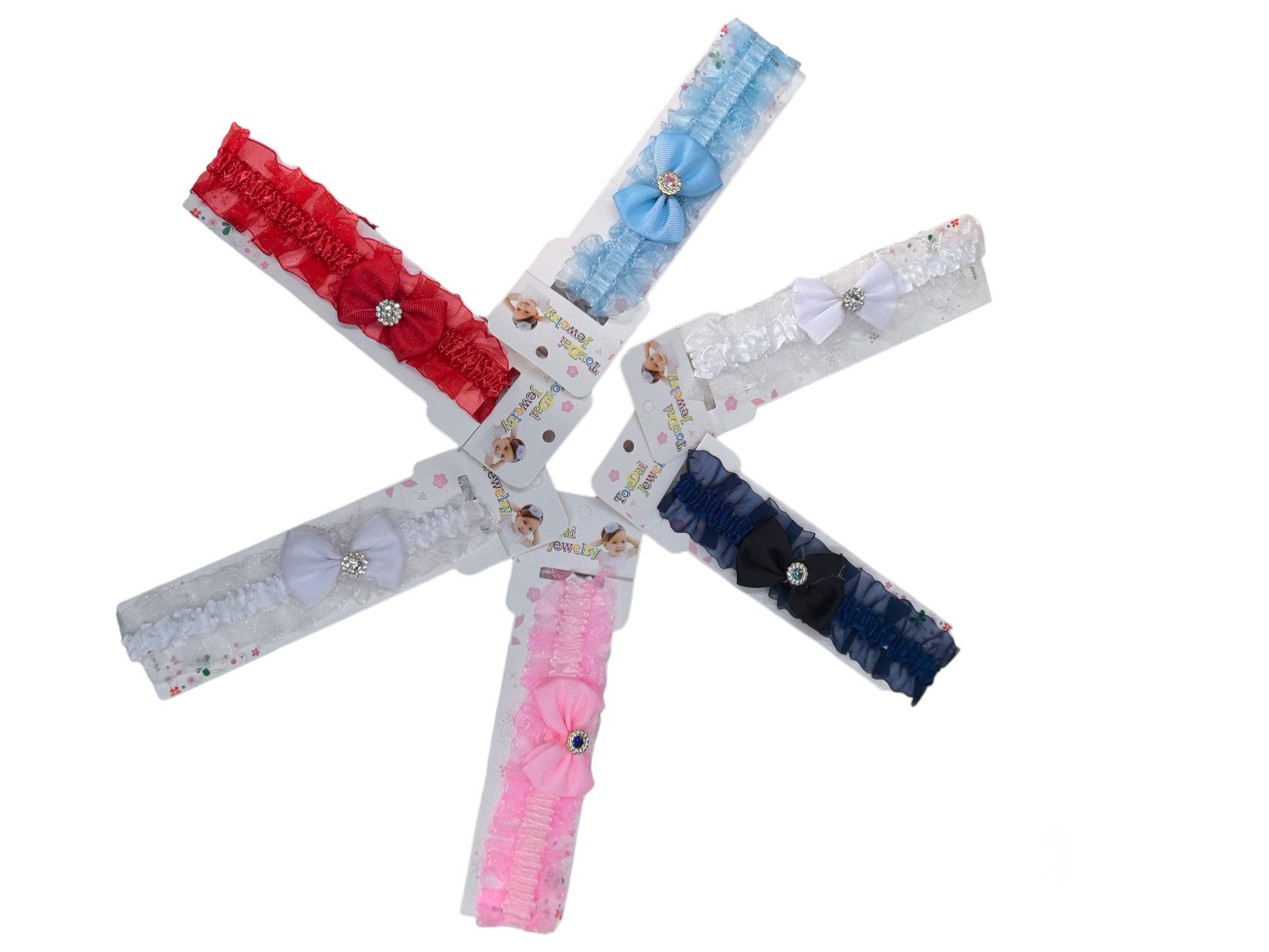 Bandeaux Élastique de bébé motif noeud papillon(x12)#H