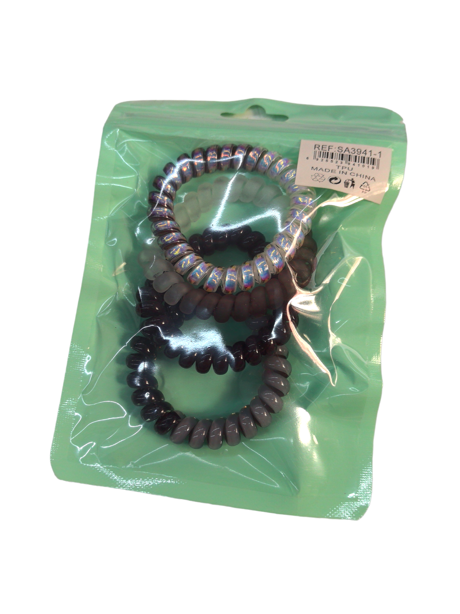 Élastiques cheveux spirales bicolore (x12)