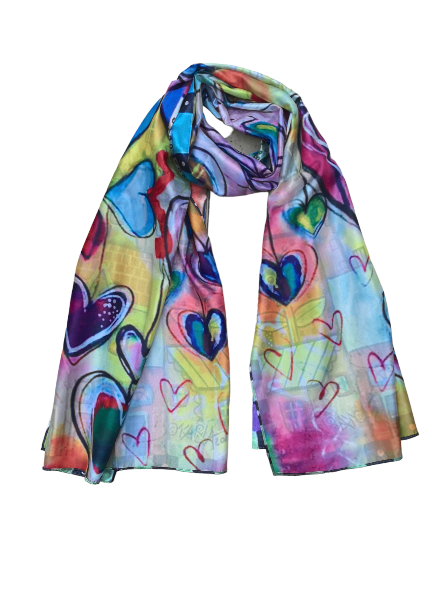 Foulards châle peinture à l'huile double face (x4)#19