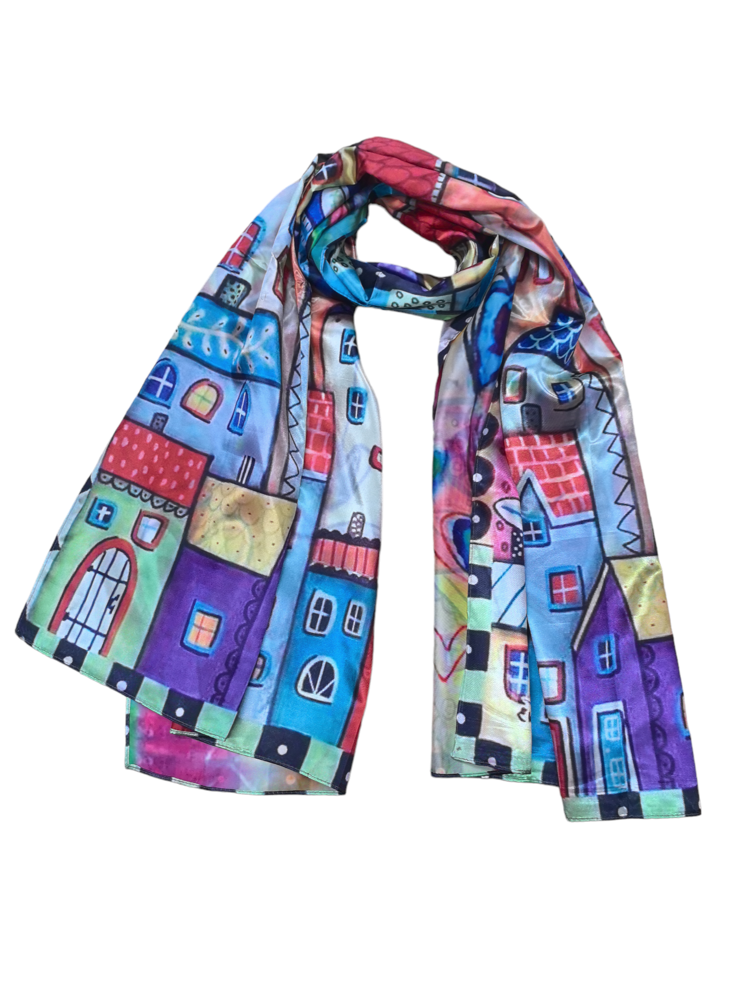 Foulards châle peinture à l'huile double face (x4)#19