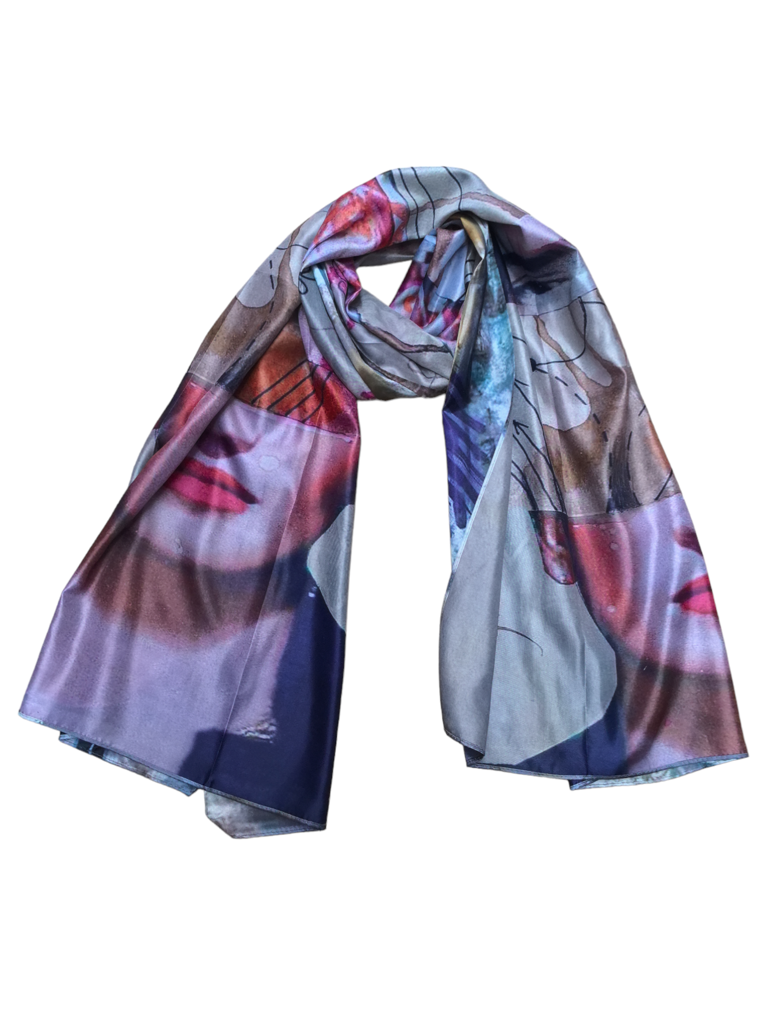 Foulards châle peinture à l'huile double face (x4)#21