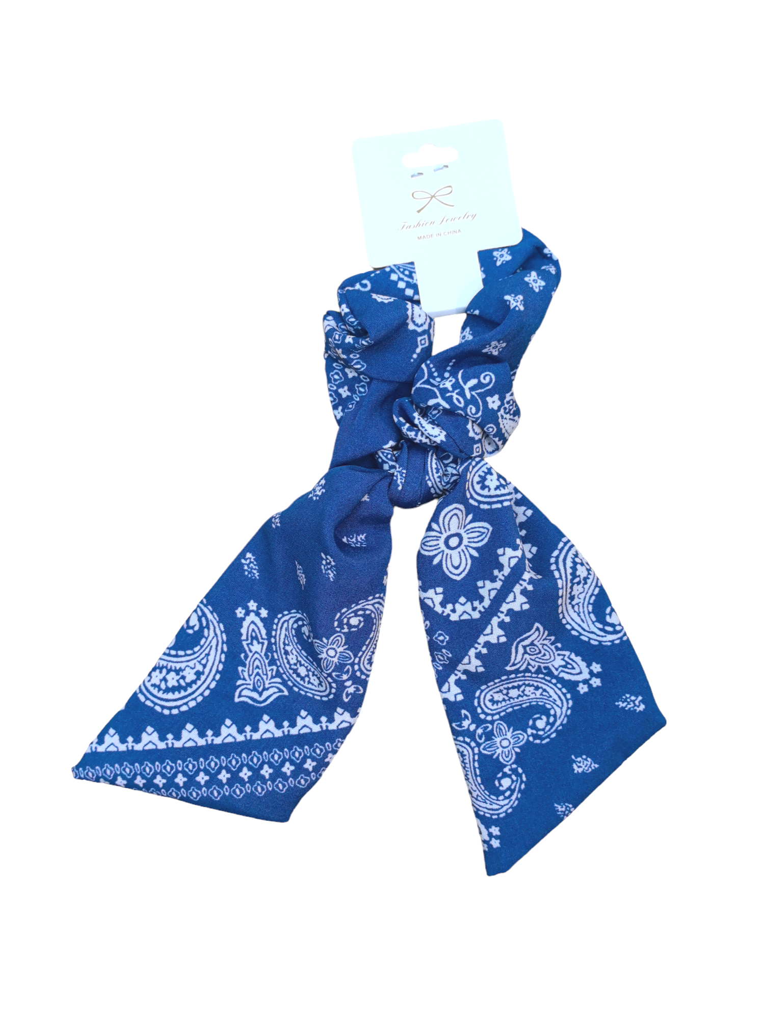 Chouchou ruban motif Paisley(x12)