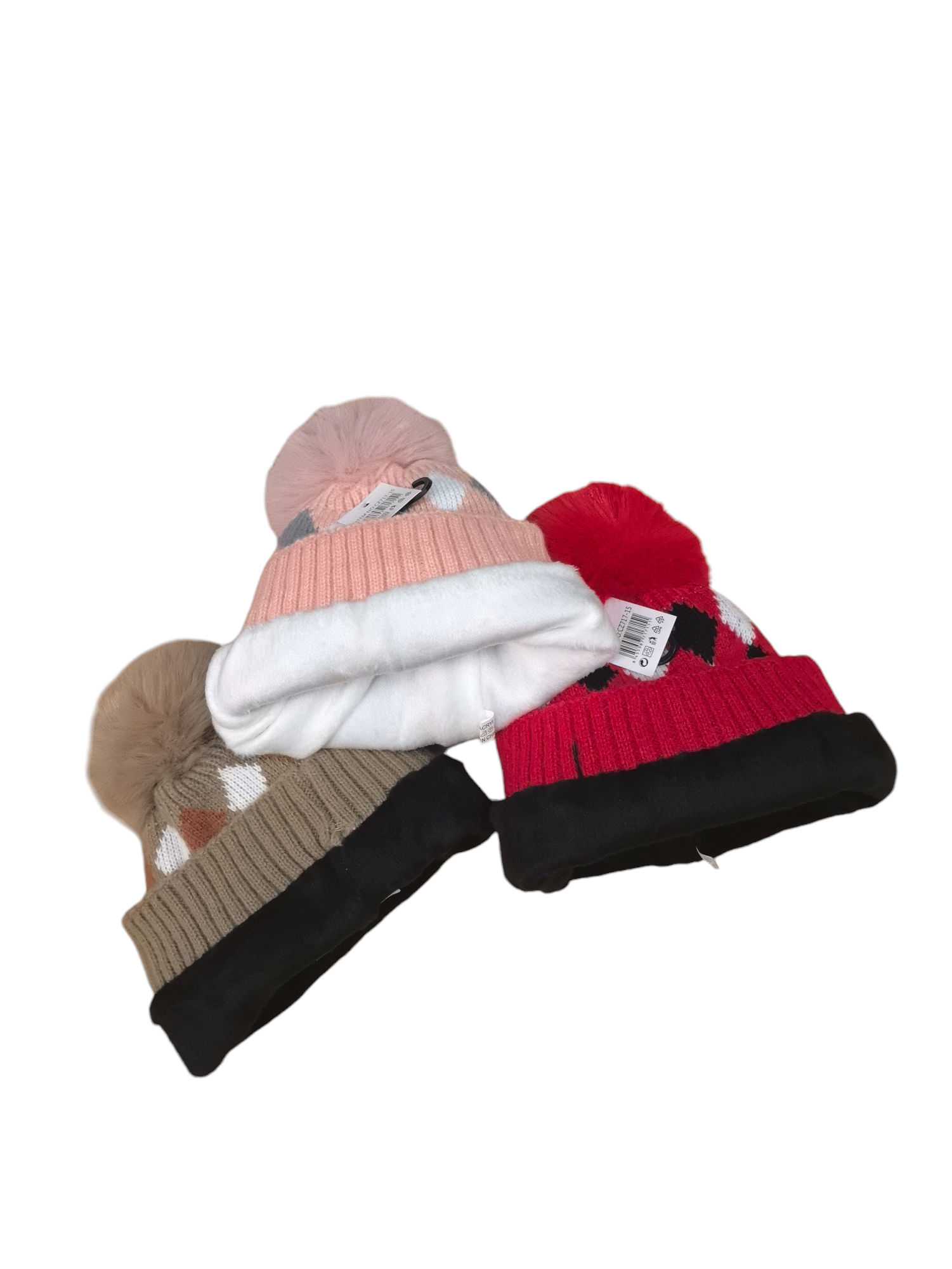 Bonnet enfant fourré pompon (x12) #15