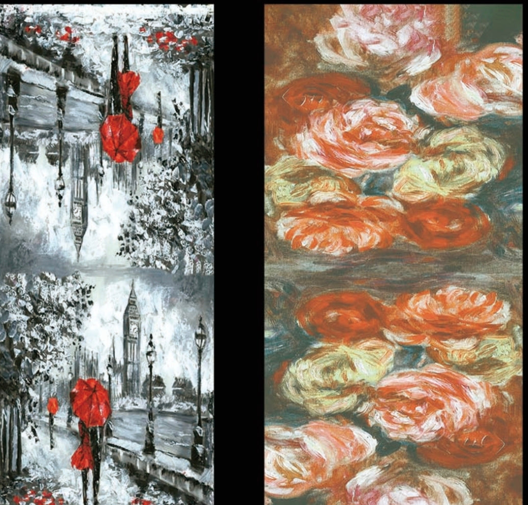 Foulards châle peinture à l'huile double face motif mélange(x16)#