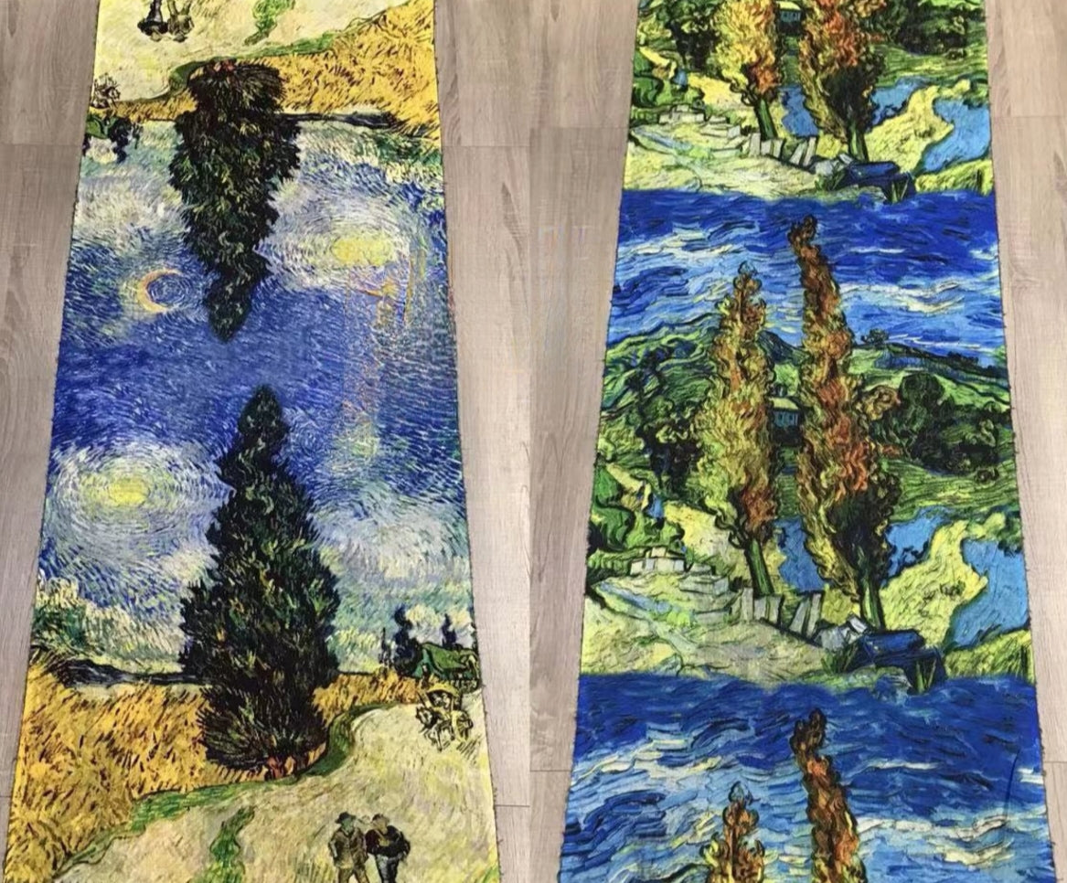 Foulards châle peinture à l'huile double face motif mélange(x16)#