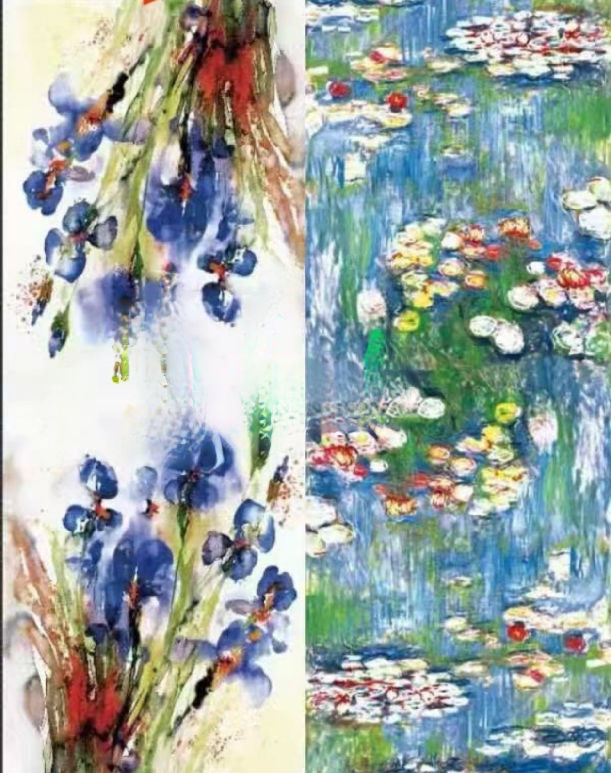 Foulards châle peinture à l'huile double face (x4)#16