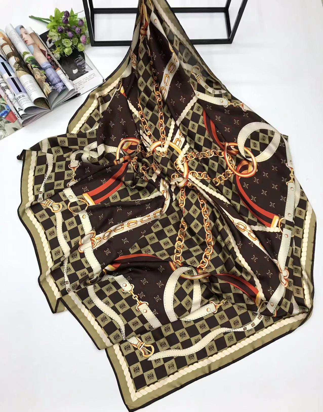 Foulard Carré Touche soie 140cm (x6) #12