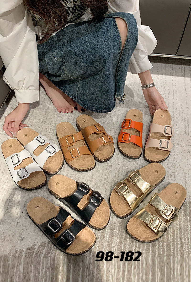 Claquettes femmes doubles boucle (x12)