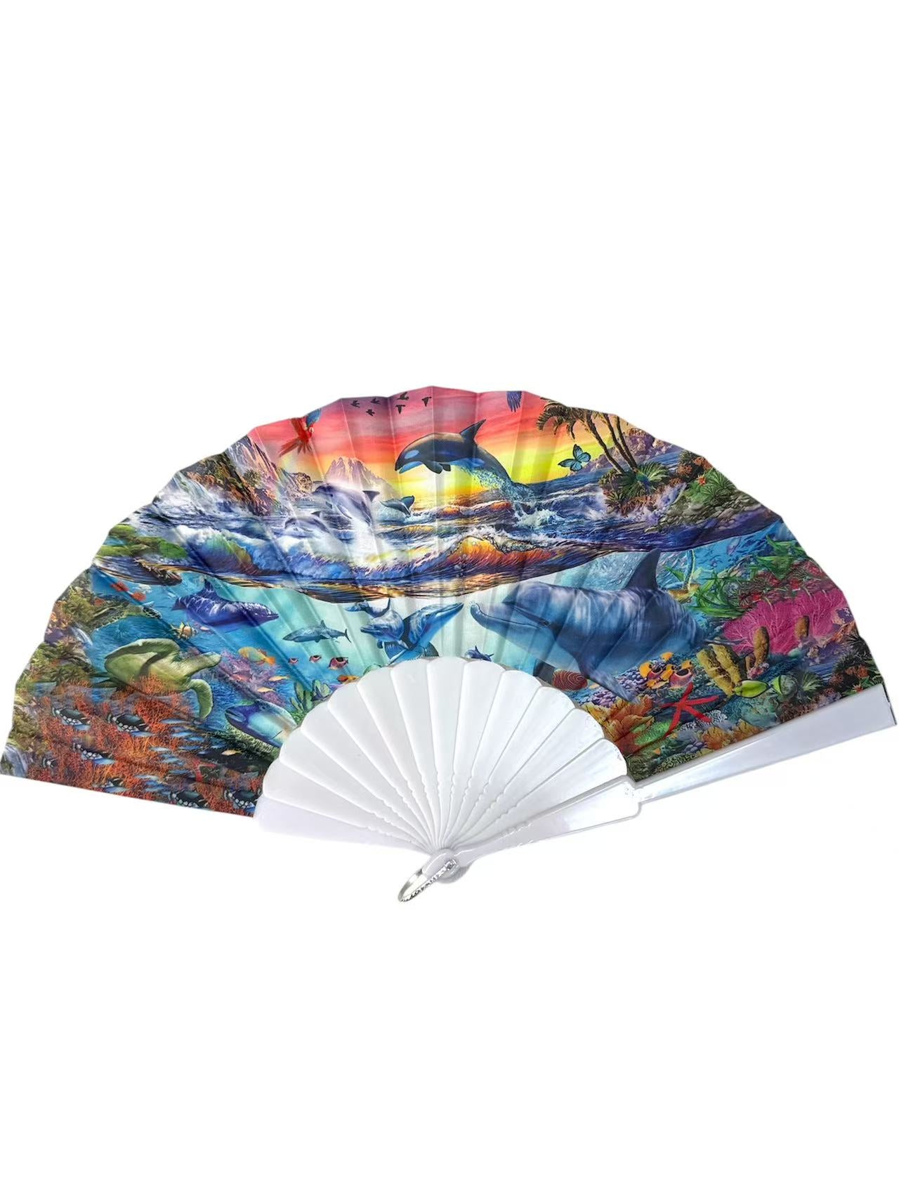 Éventails motif Monde océanique (x12) #19