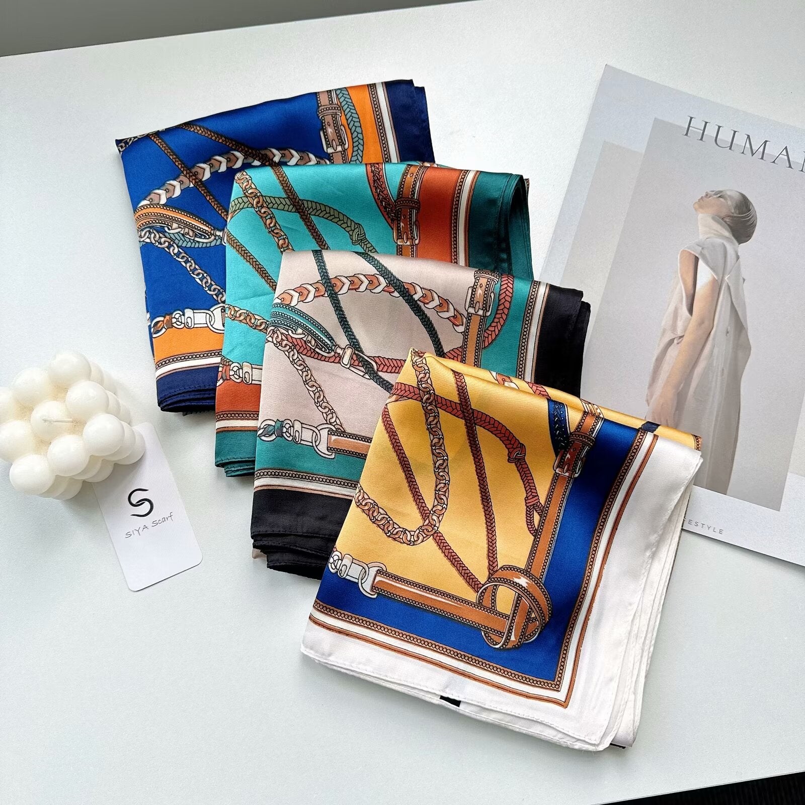 Foulard Carré touche soie 70cmx70cm (x12)#13