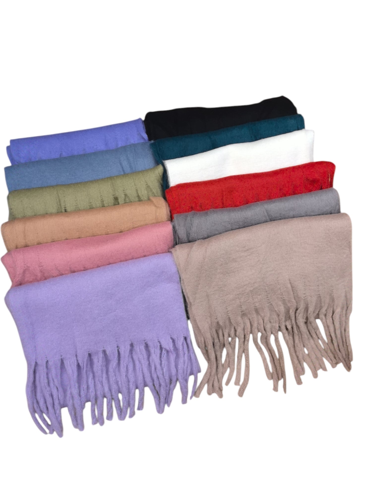 Écharpe châle couleur unie (x12)#15