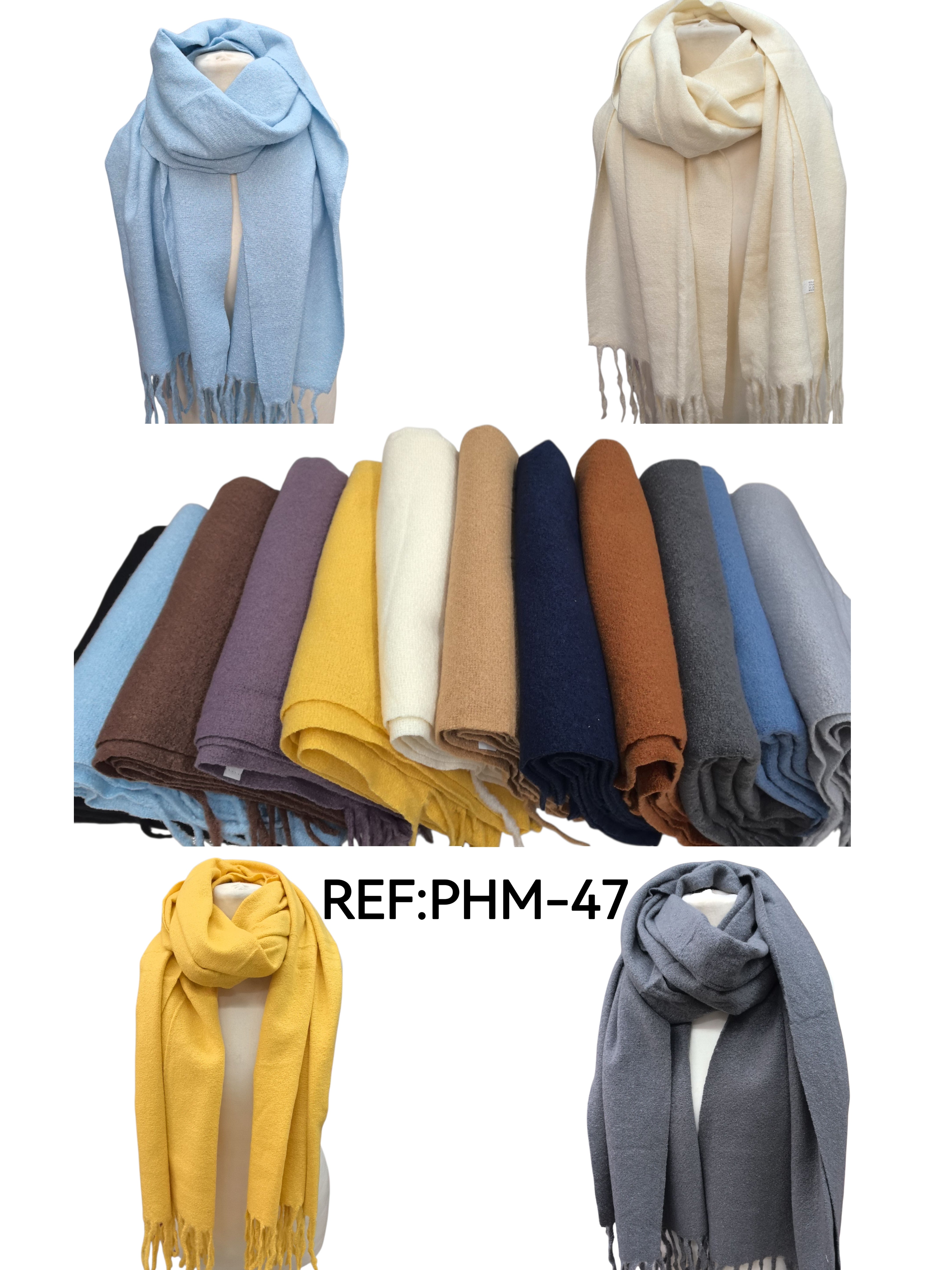 Écharpe châle couleur unie (x12)#47