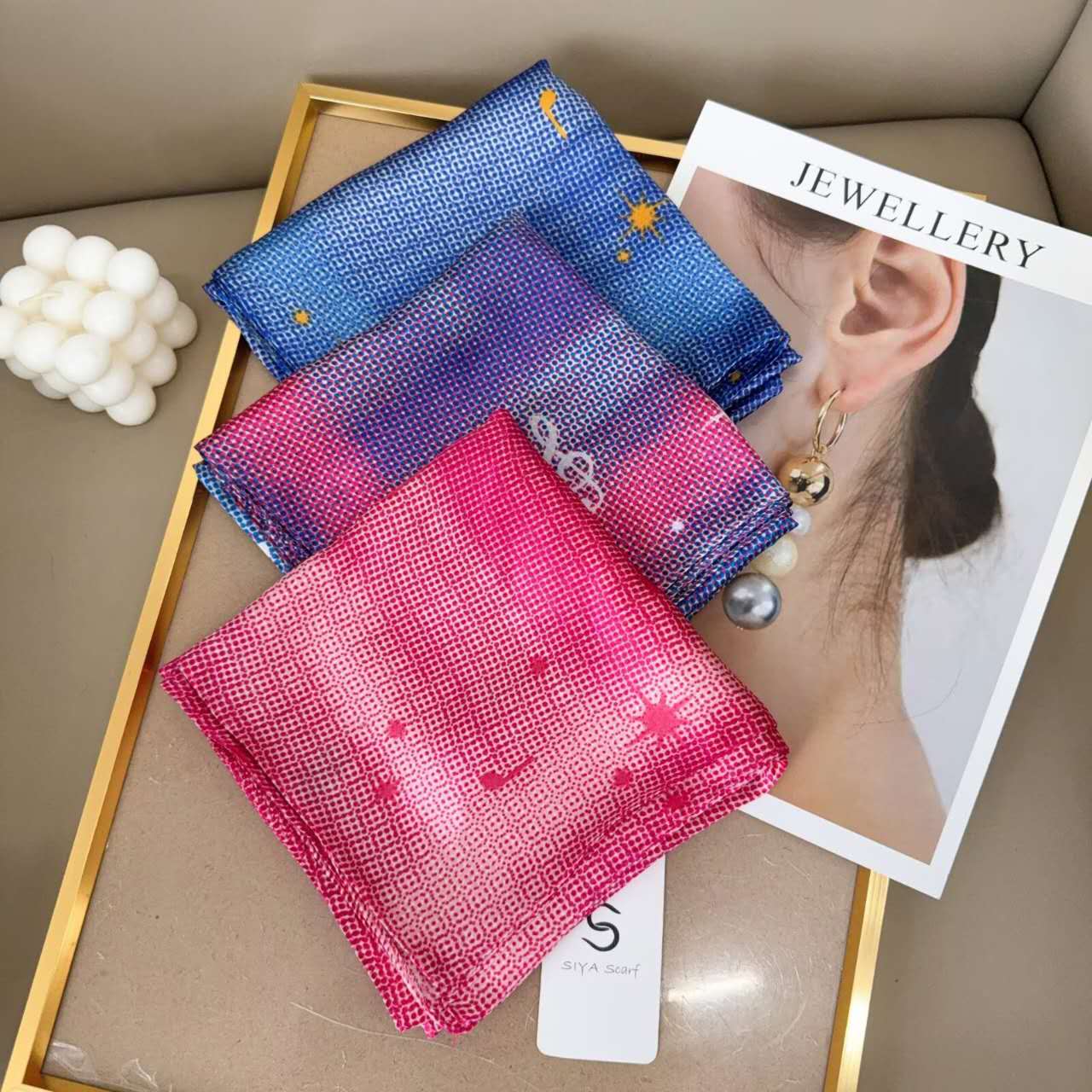 Foulard Carré touche soie 70cmx70cm (x12)#27