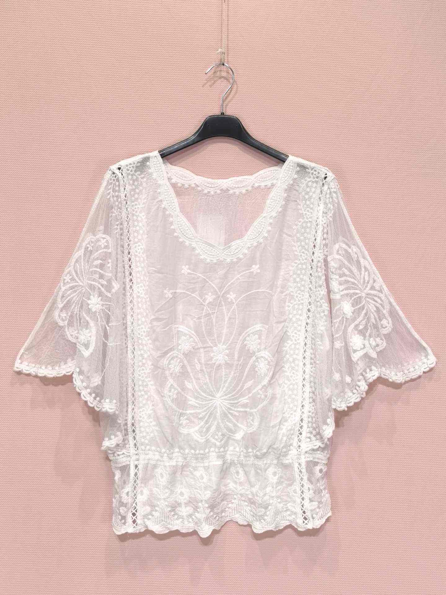 Top Dentelle Manches Papillon (x8)