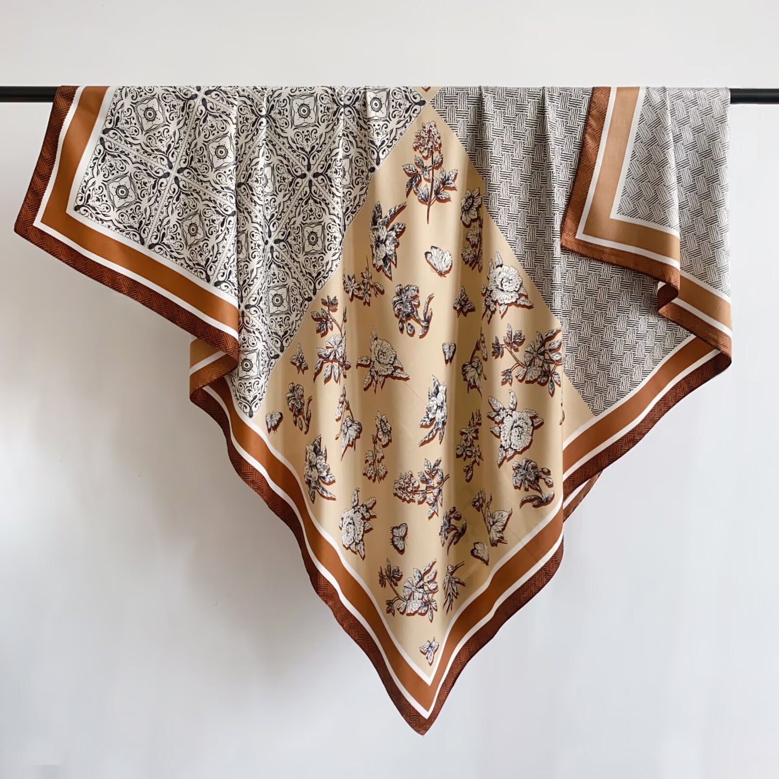 Foulard Carré touche soie 130×130cm (x6)#34