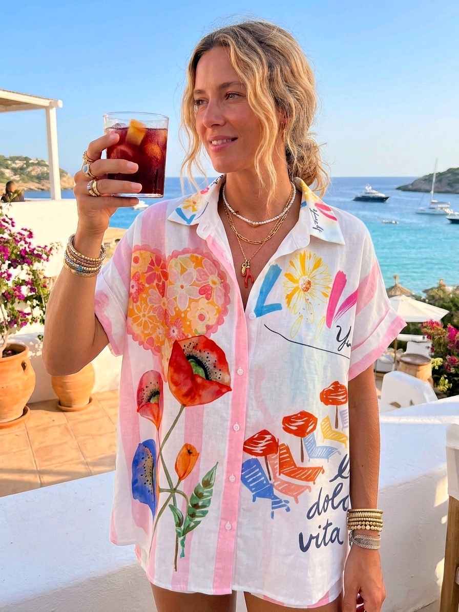 Chemise OverSize Imprimé Graphique (x6)