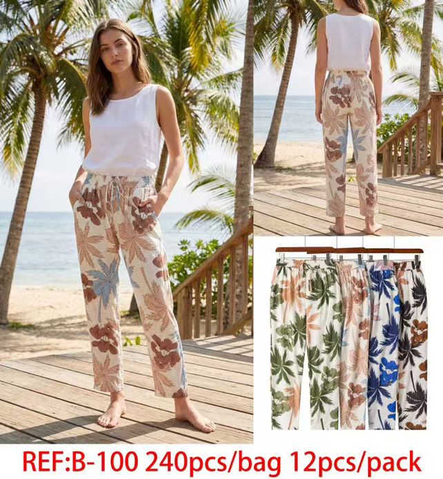 Pantalon Fluide Imprimé (x12)#100