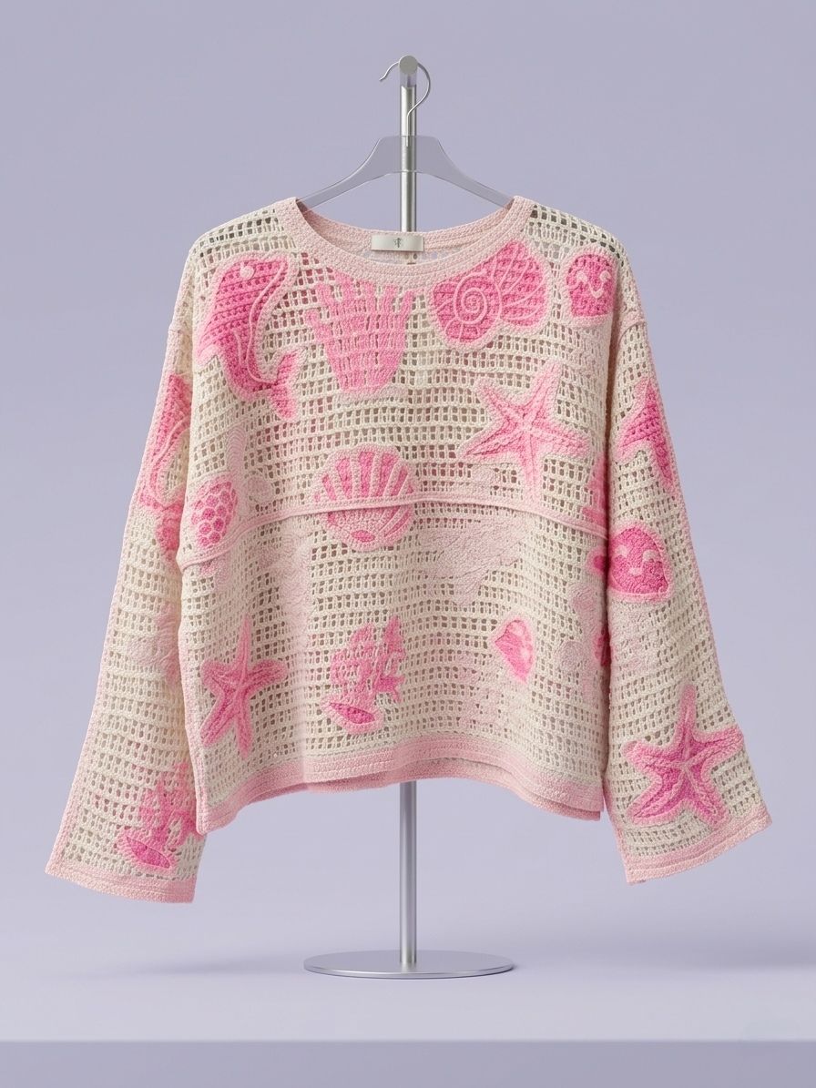 Haut en crochet à motifs de La Mer(x6)