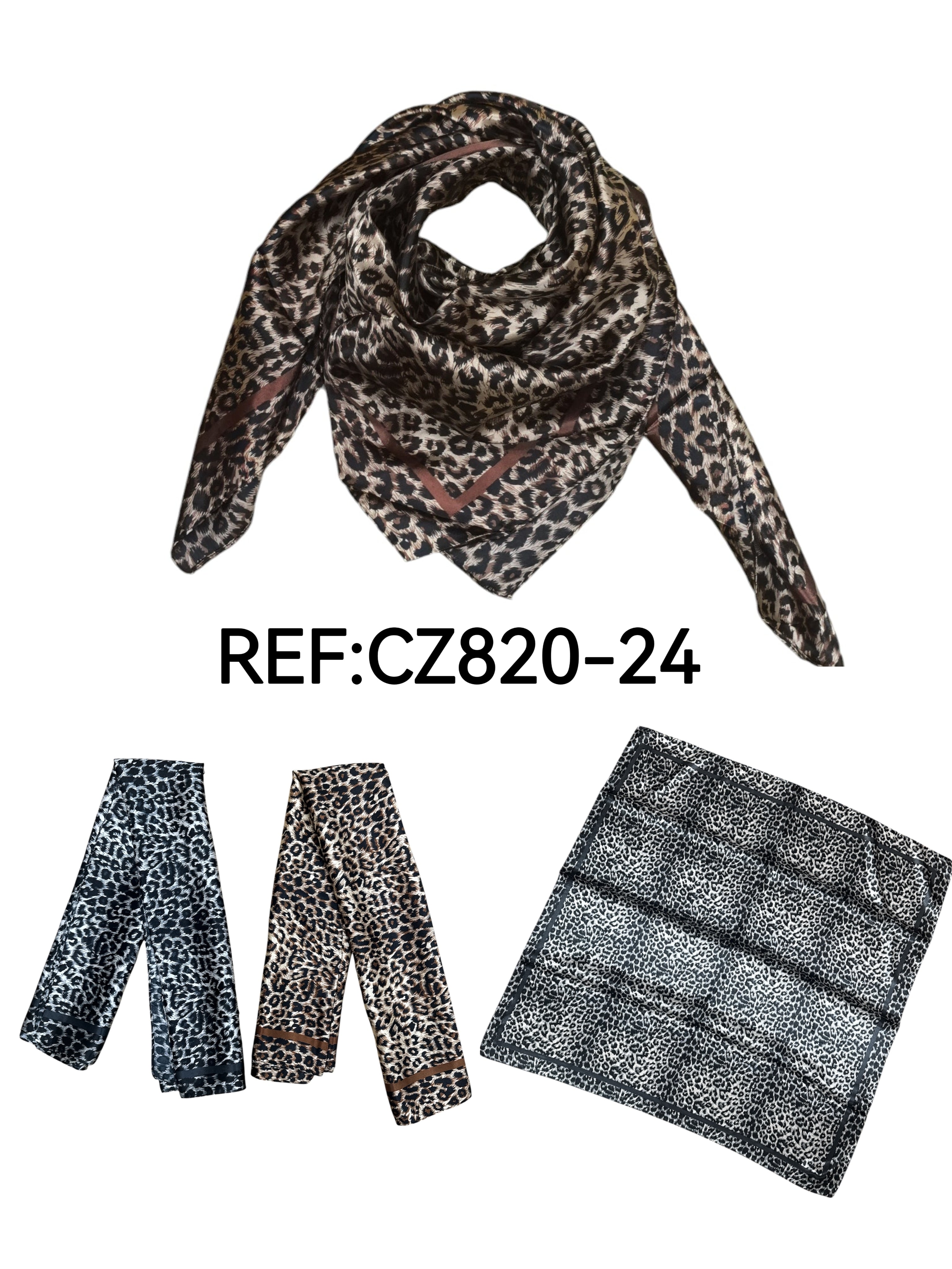 Foulard carré 90cm imprimé fantaisie (x10)#24