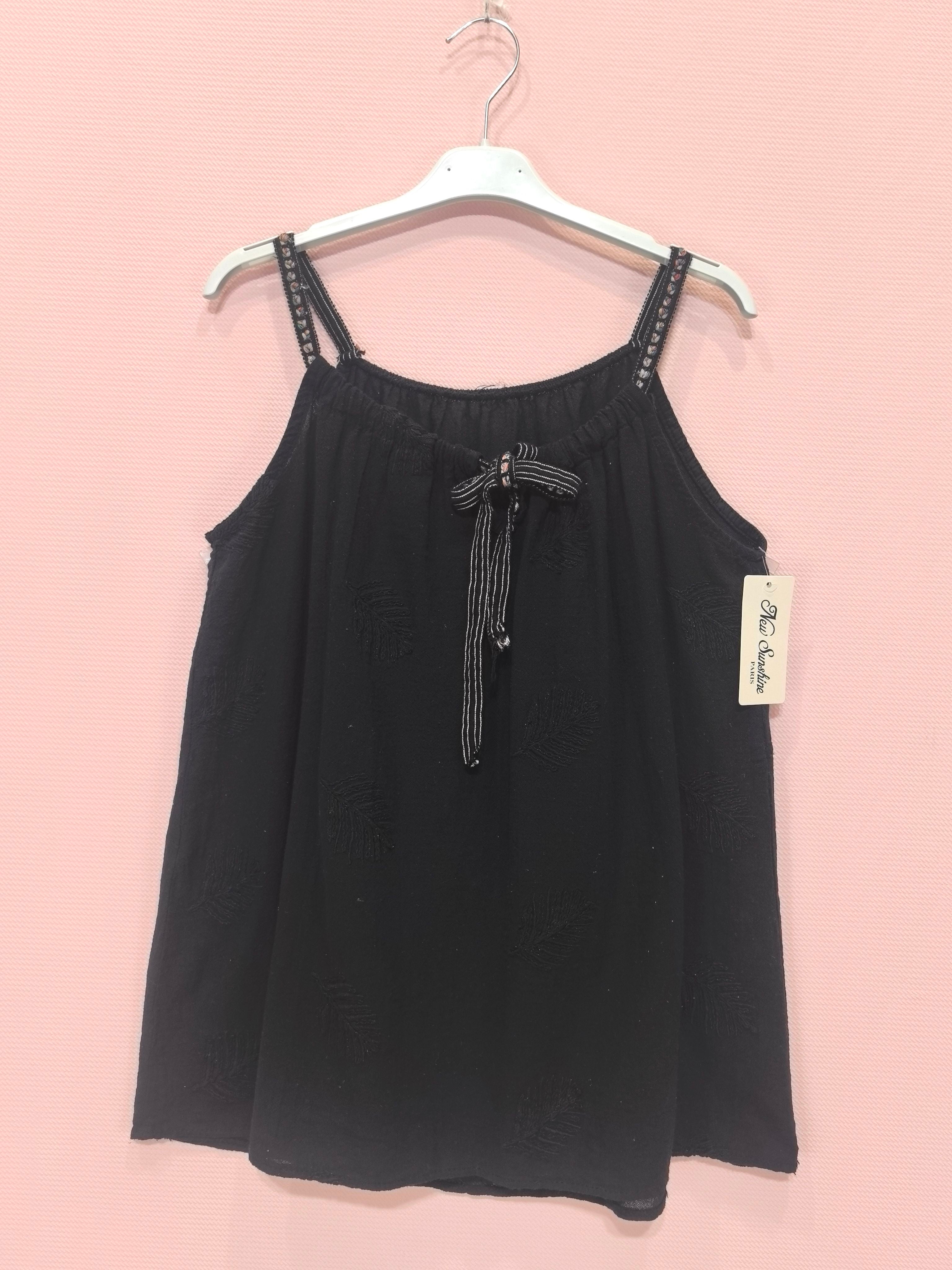 Top bretelles à motifs feuillage brodés (x8)