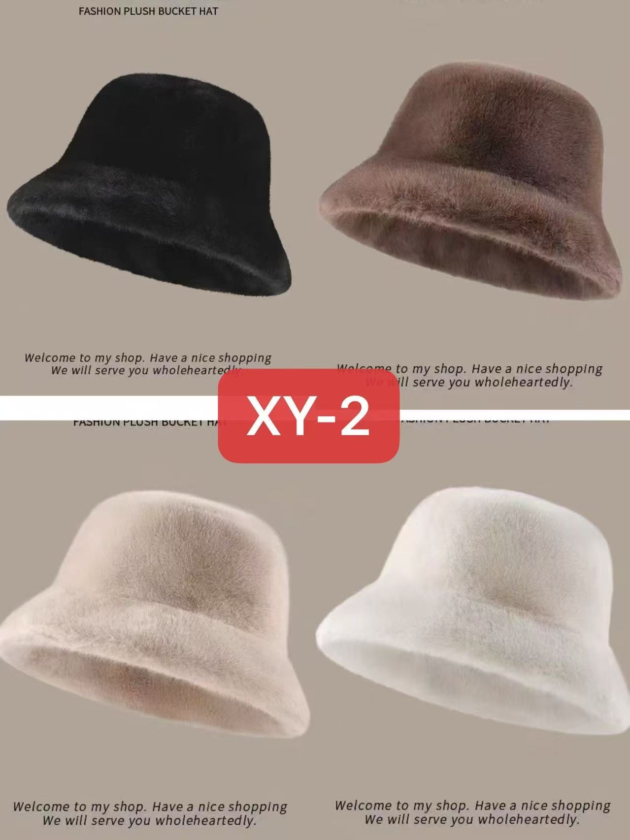 Chapeau Bob fausse fourrure doux (x12)#2