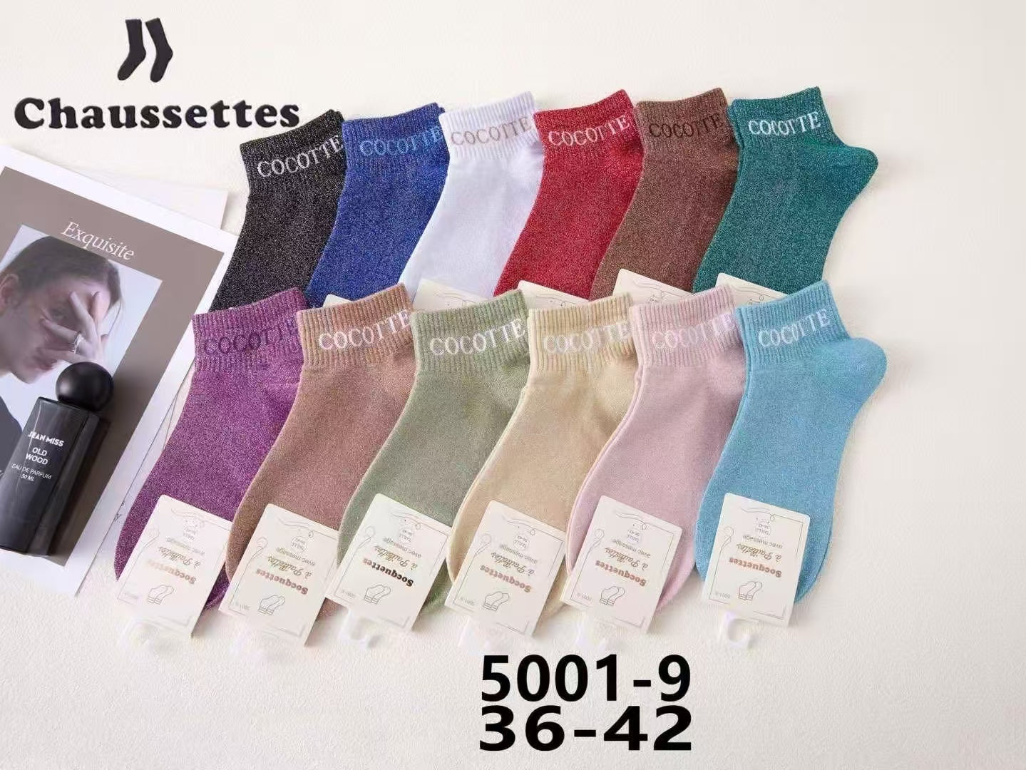 chaussette pailletee avec message(×12)#9