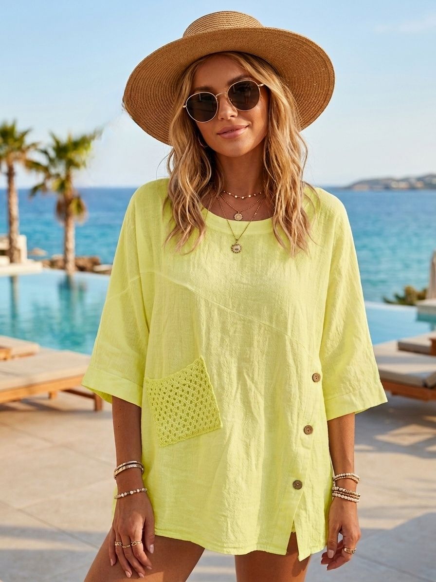 Blouse oversize,manches Chauve-souris (x6)