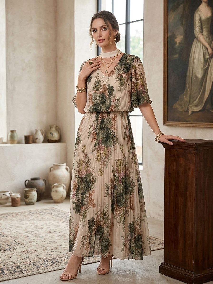 Robe Plissé Imprimée (x4)