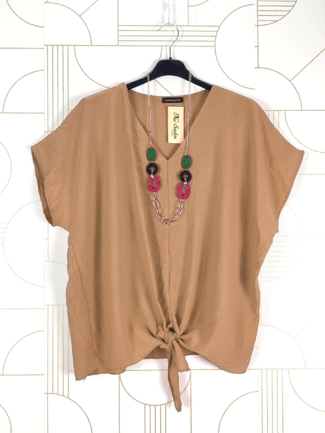 Top oversize col v et manches courtes (x9)