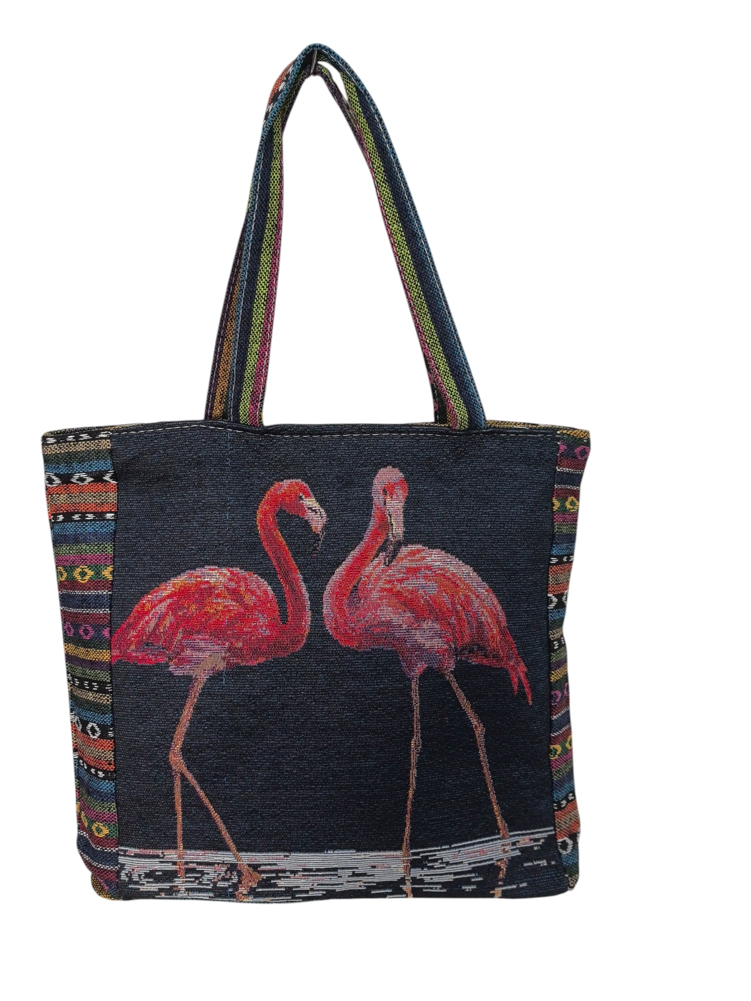 Sac à main en toile  brodé Flamant pour femme (x6)