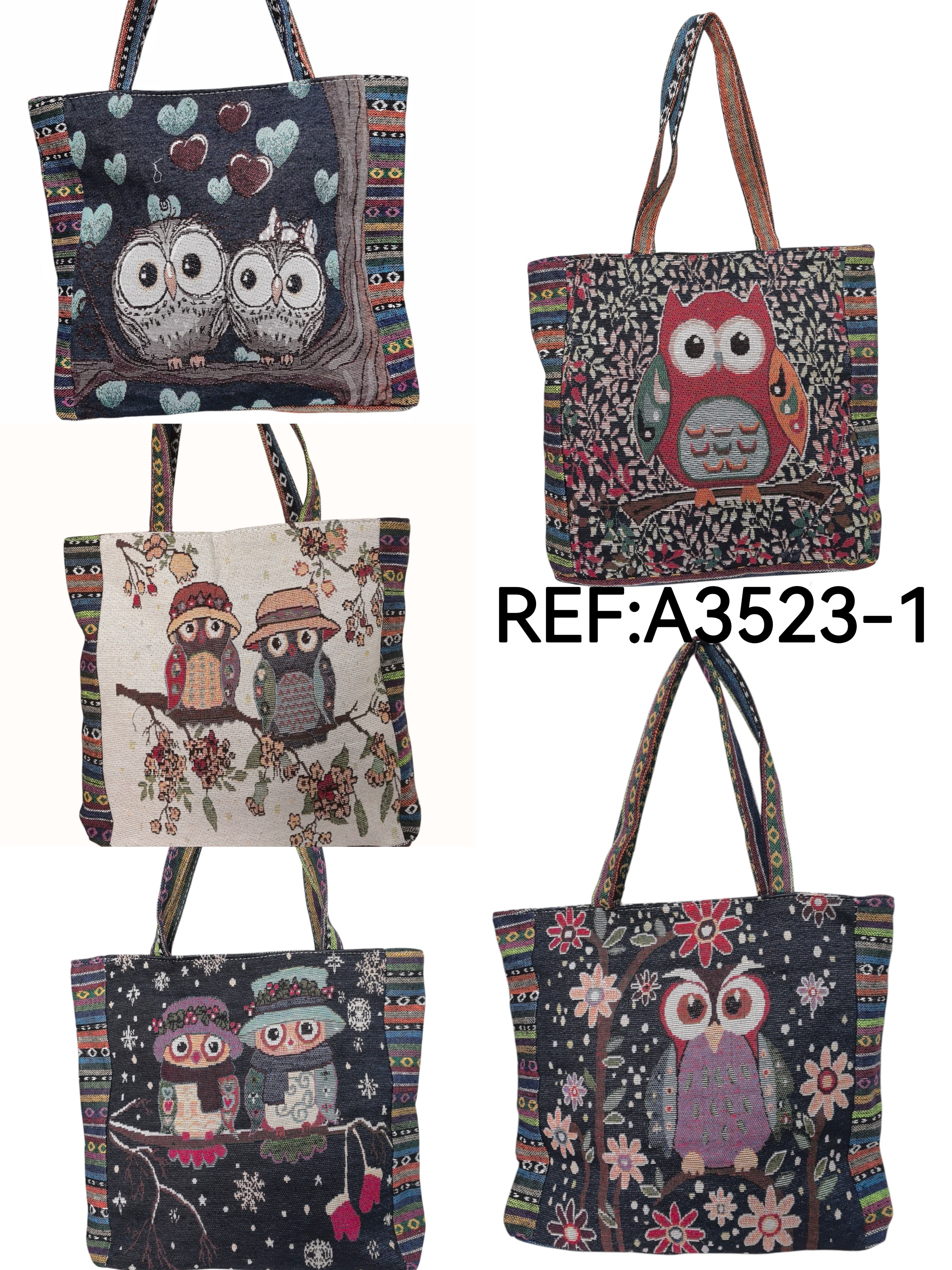 Sac à main en toile  brodé hibon pour femme (x12)