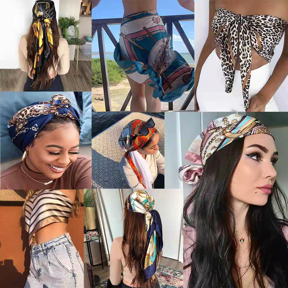 Foulard carré 90cm imprimé fantaisie (x10)#69