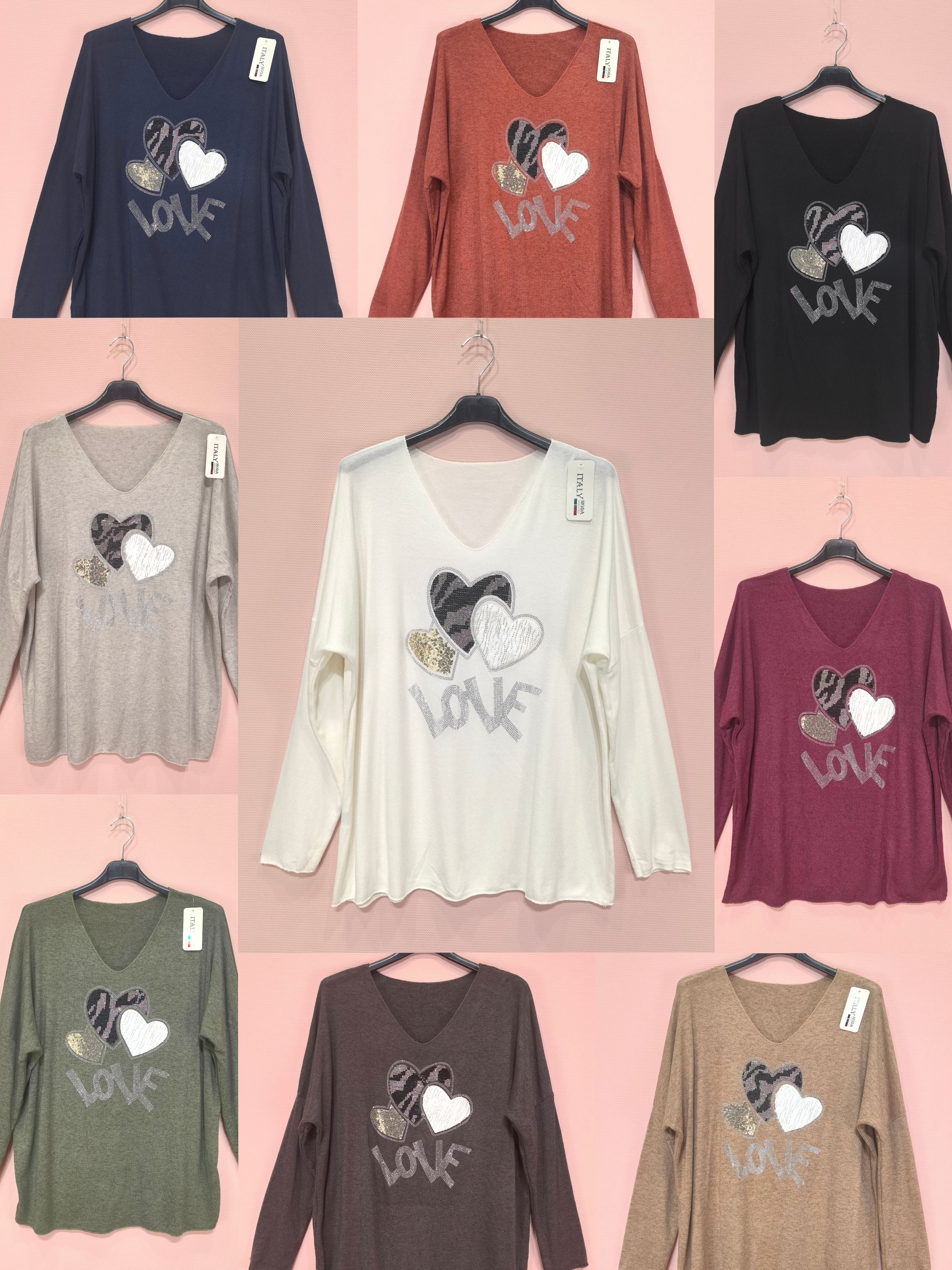 T-shirts Manches Longues Love (x8)