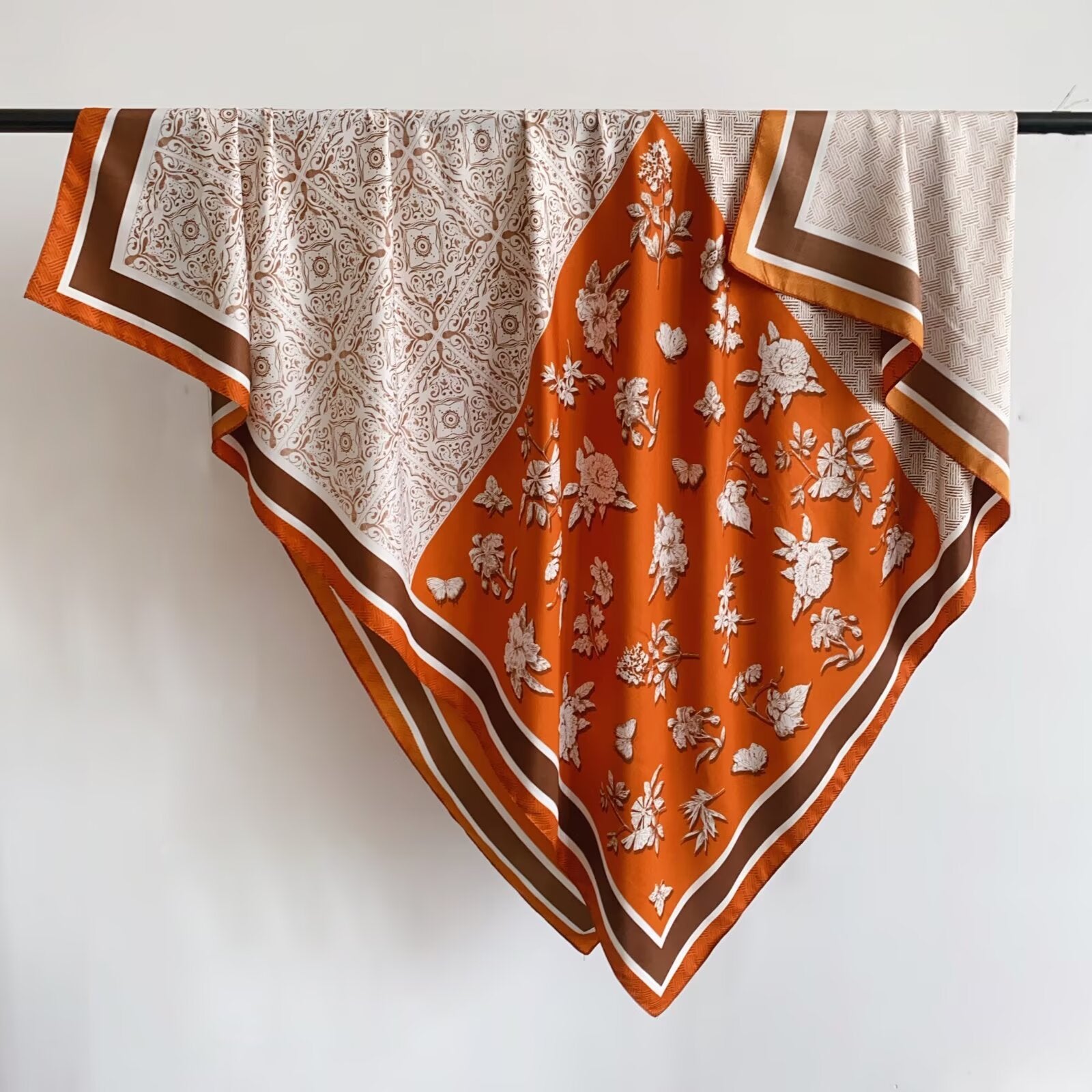 Foulard Carré touche soie 130×130cm (x6)#34