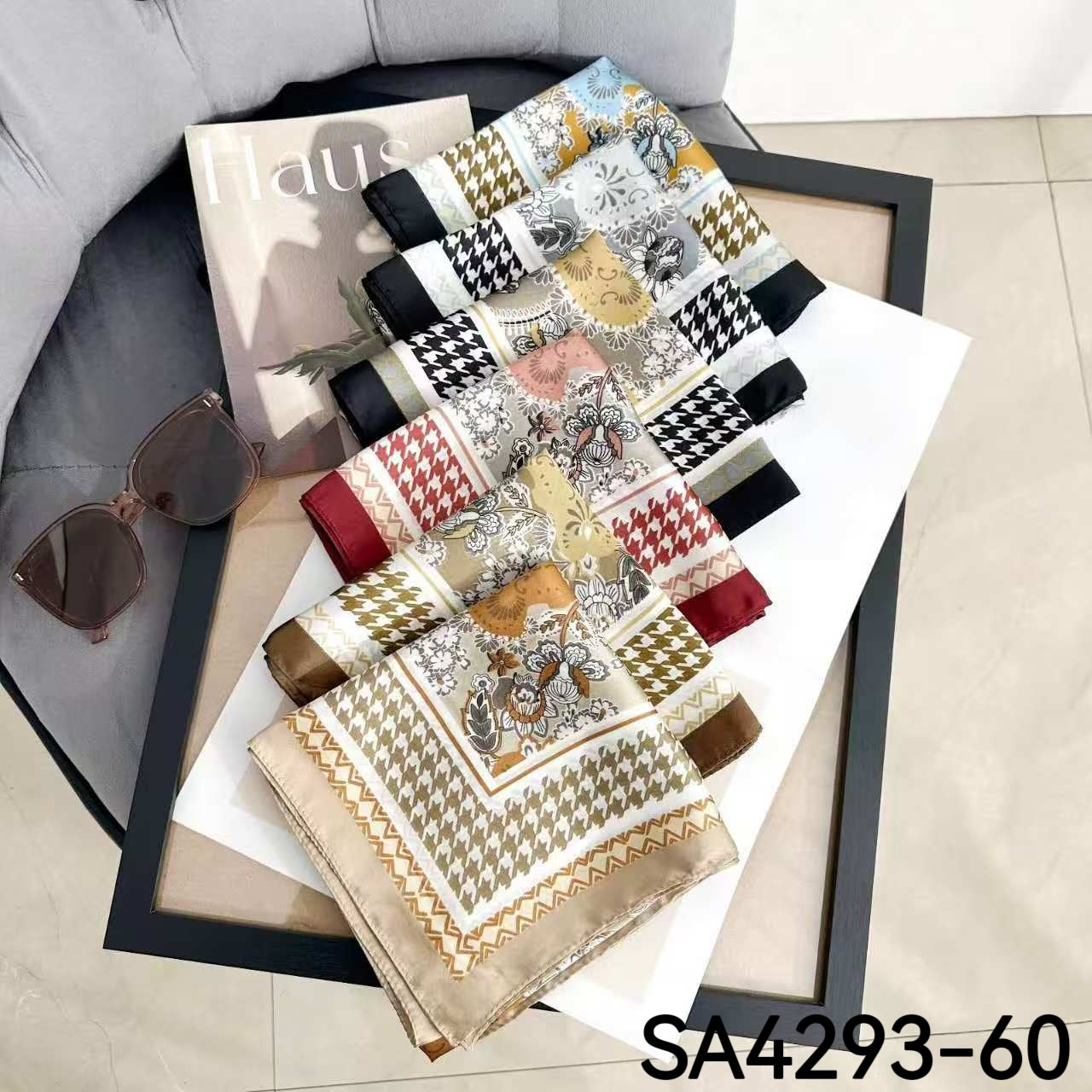 Foulard Carré touche soie 70cmx70cm (x12)#60