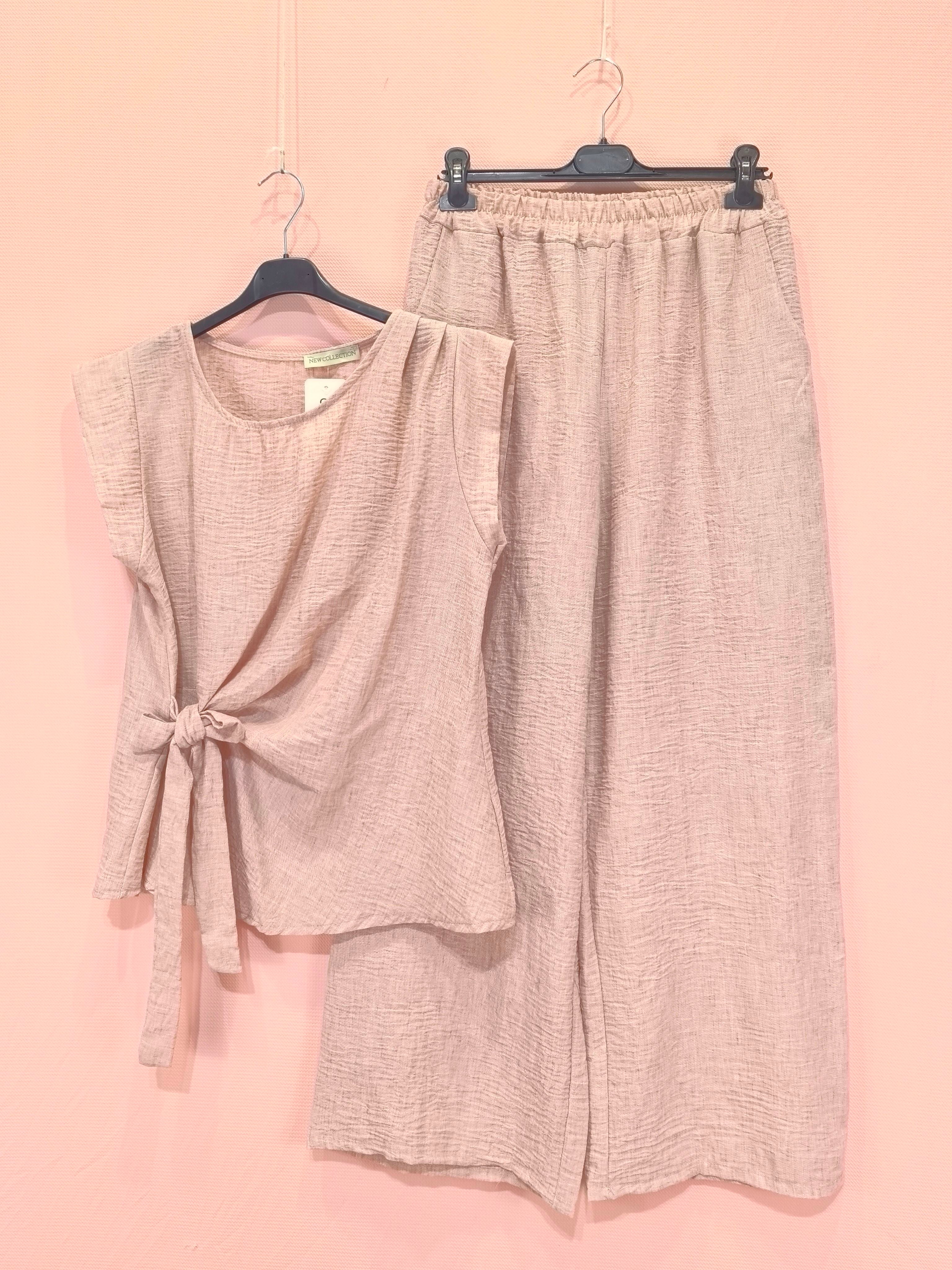 Ensemble Pantalon Large Et Haut Noué (X5)