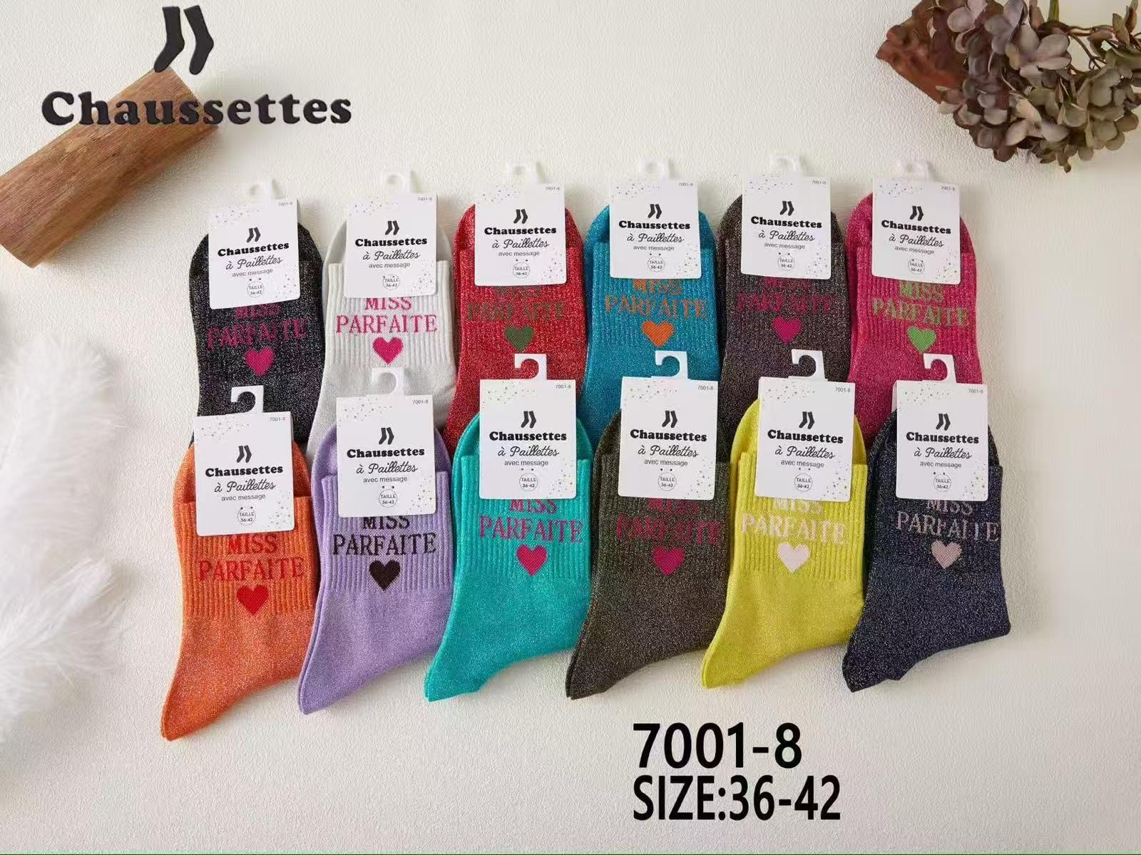 chaussette pailletee avec message(×12)#8