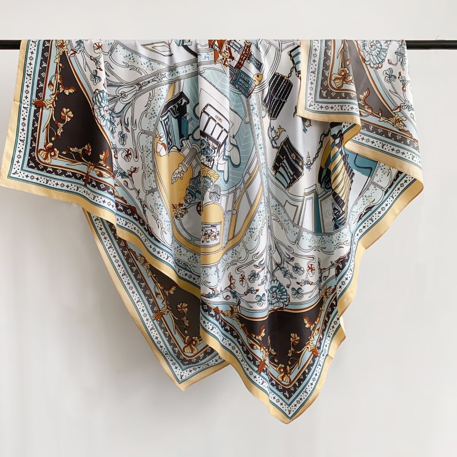 Foulard Carré touche soie 130×130cm (x6)#35