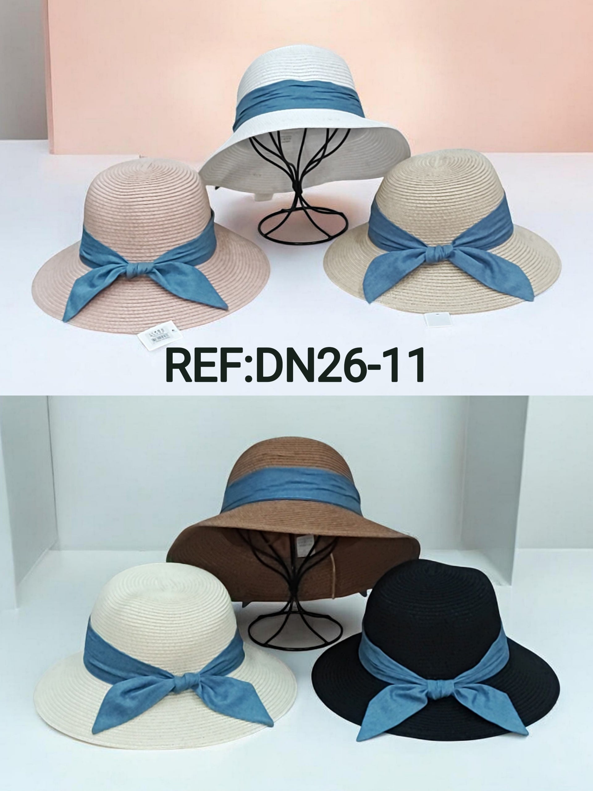 Chapeau paille ruban Noeud(x12)#11