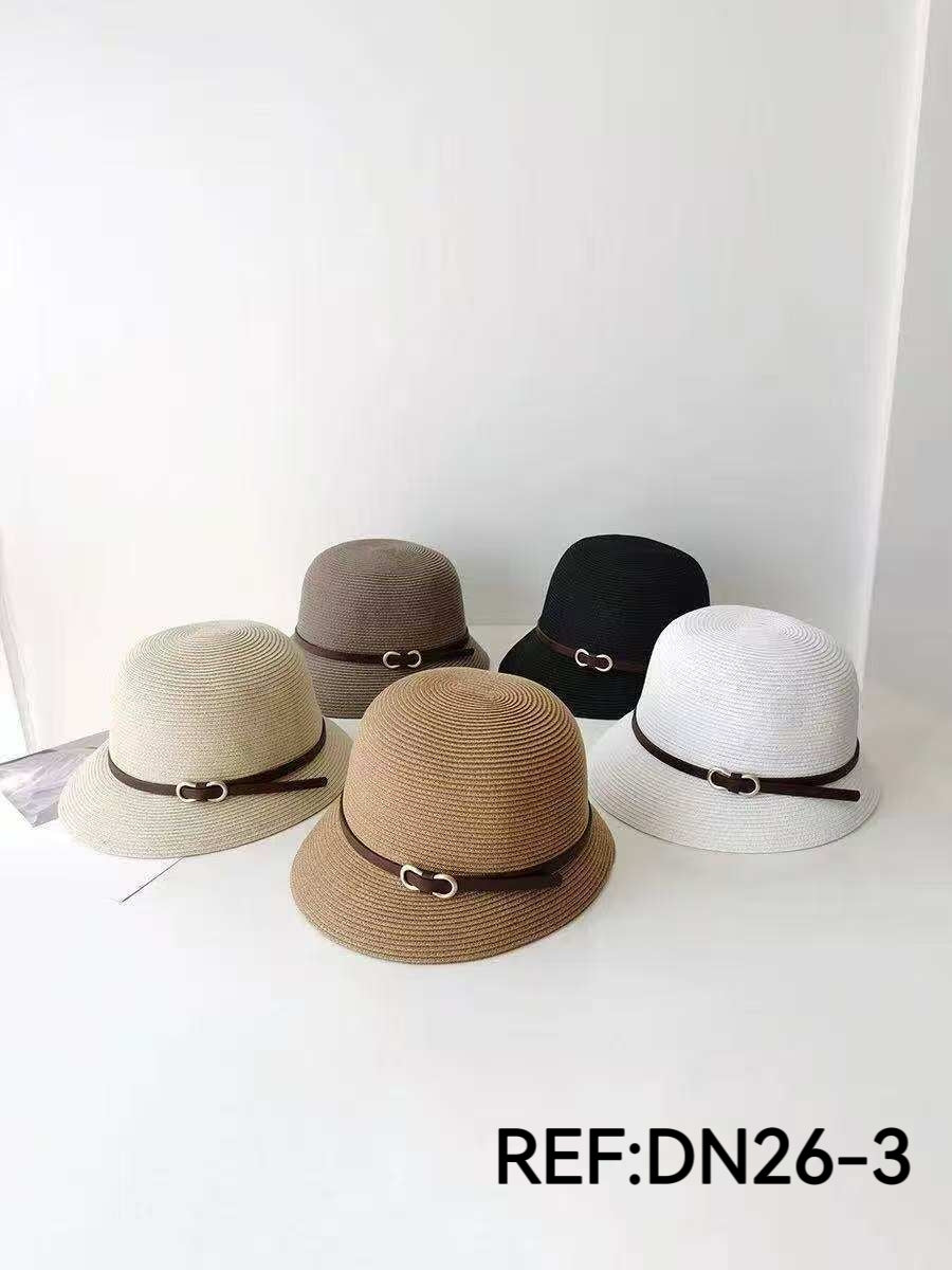 Chapeau de paille avec ceinture et boucle (x12)#3