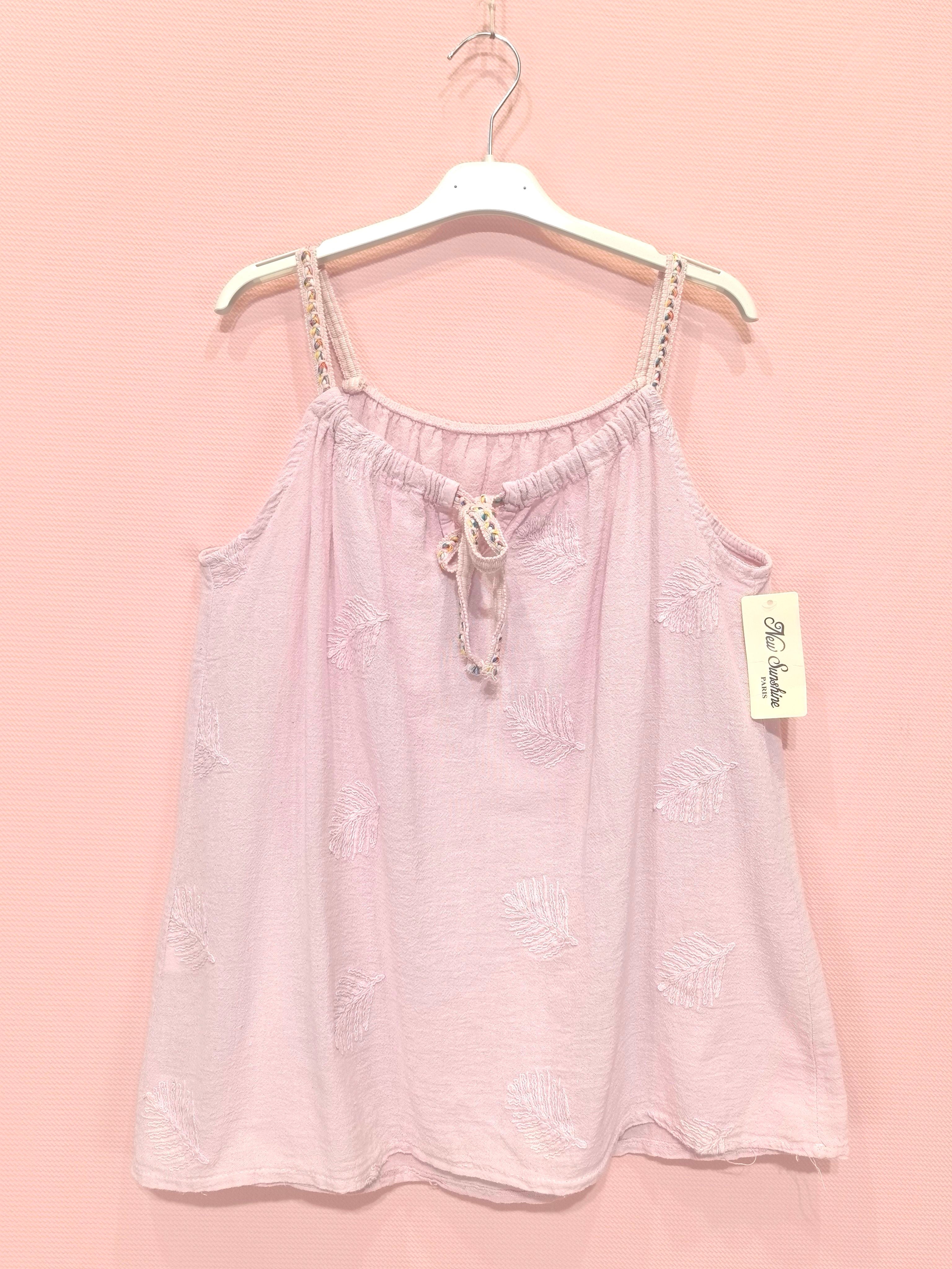 Top bretelles à motifs feuillage brodés (x8)