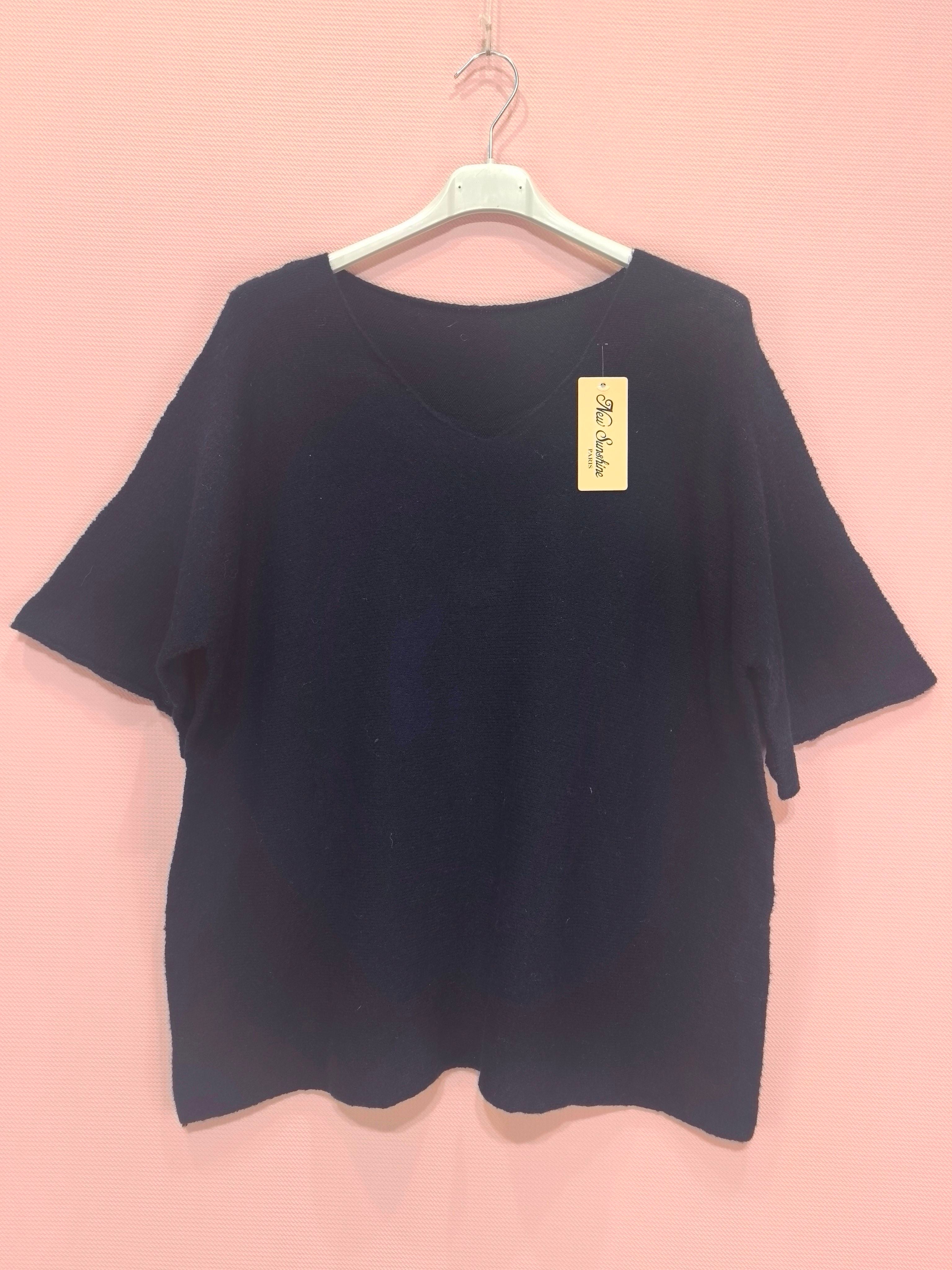 Pull ample manches courtes en maille douce (x8)