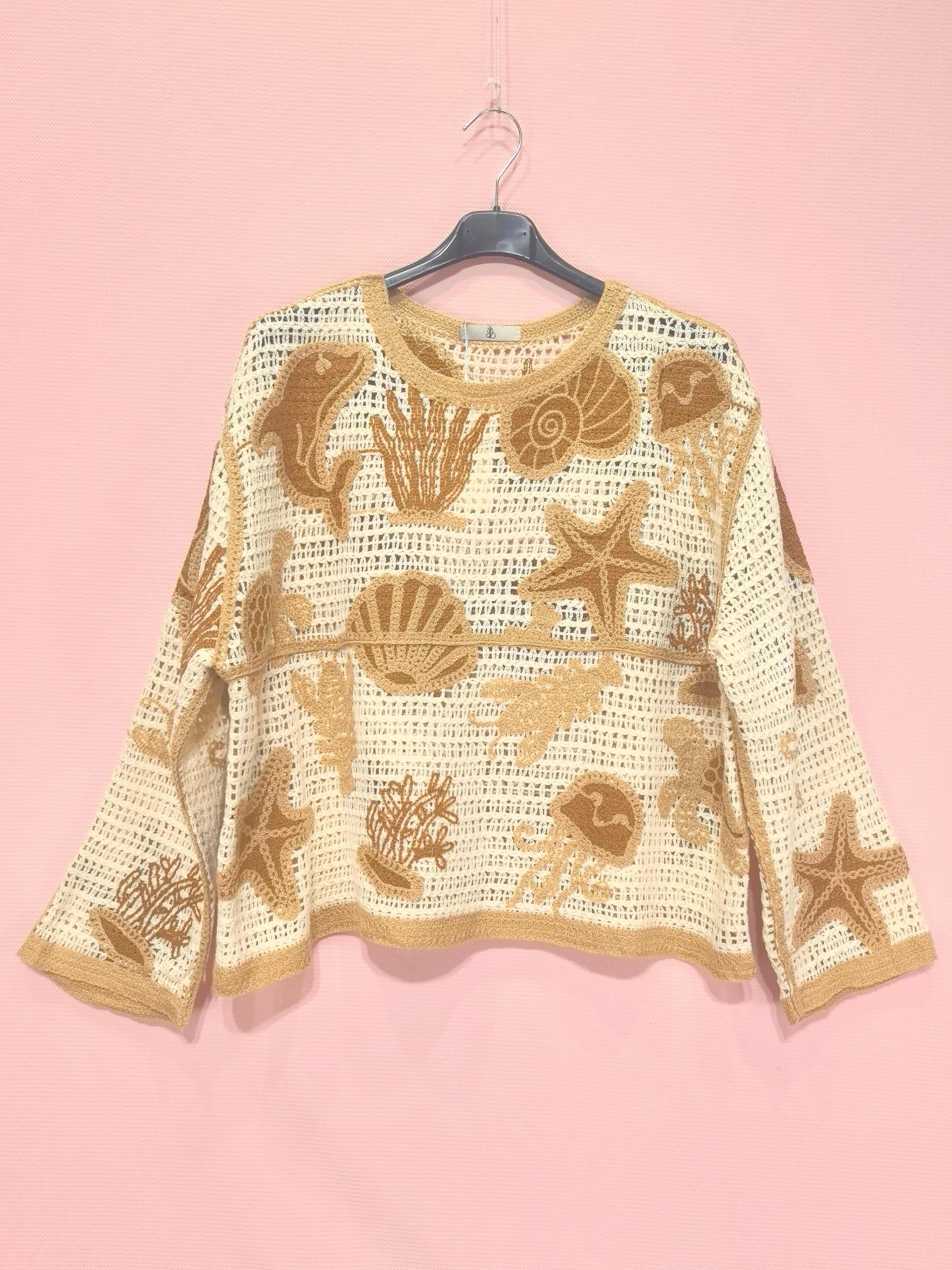 Haut en crochet à motifs de La Mer(x6)