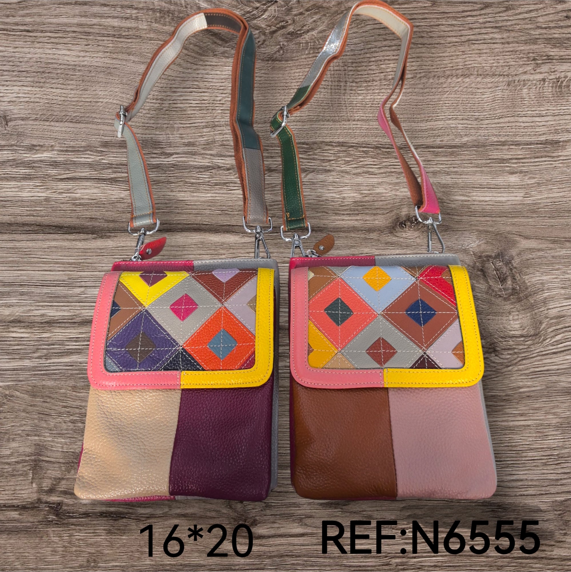 Sacoche multicouleur  en  Cuir véritable Pour Femme (X6)