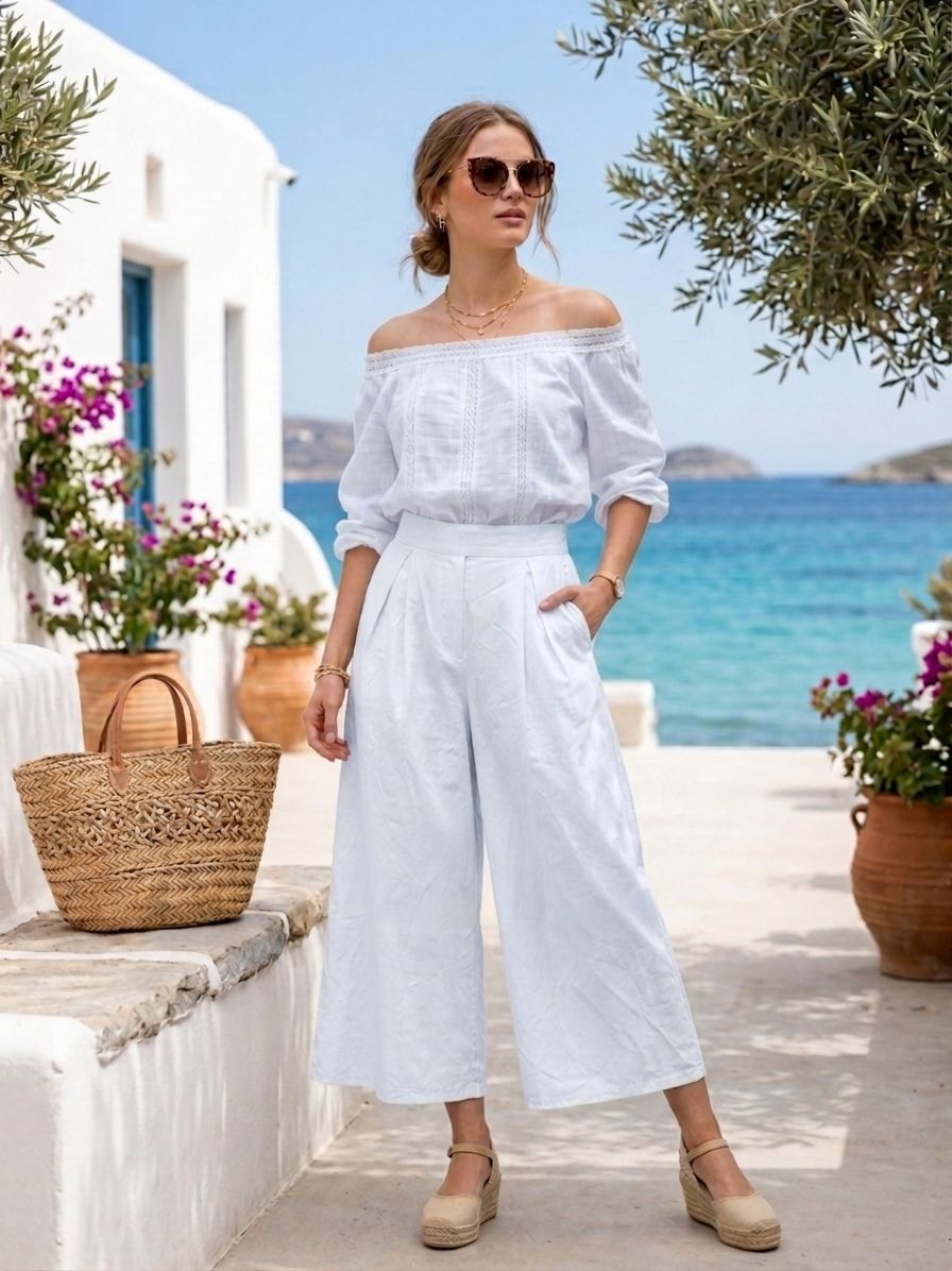 Pantalon Culotte Taille Haute (x8)