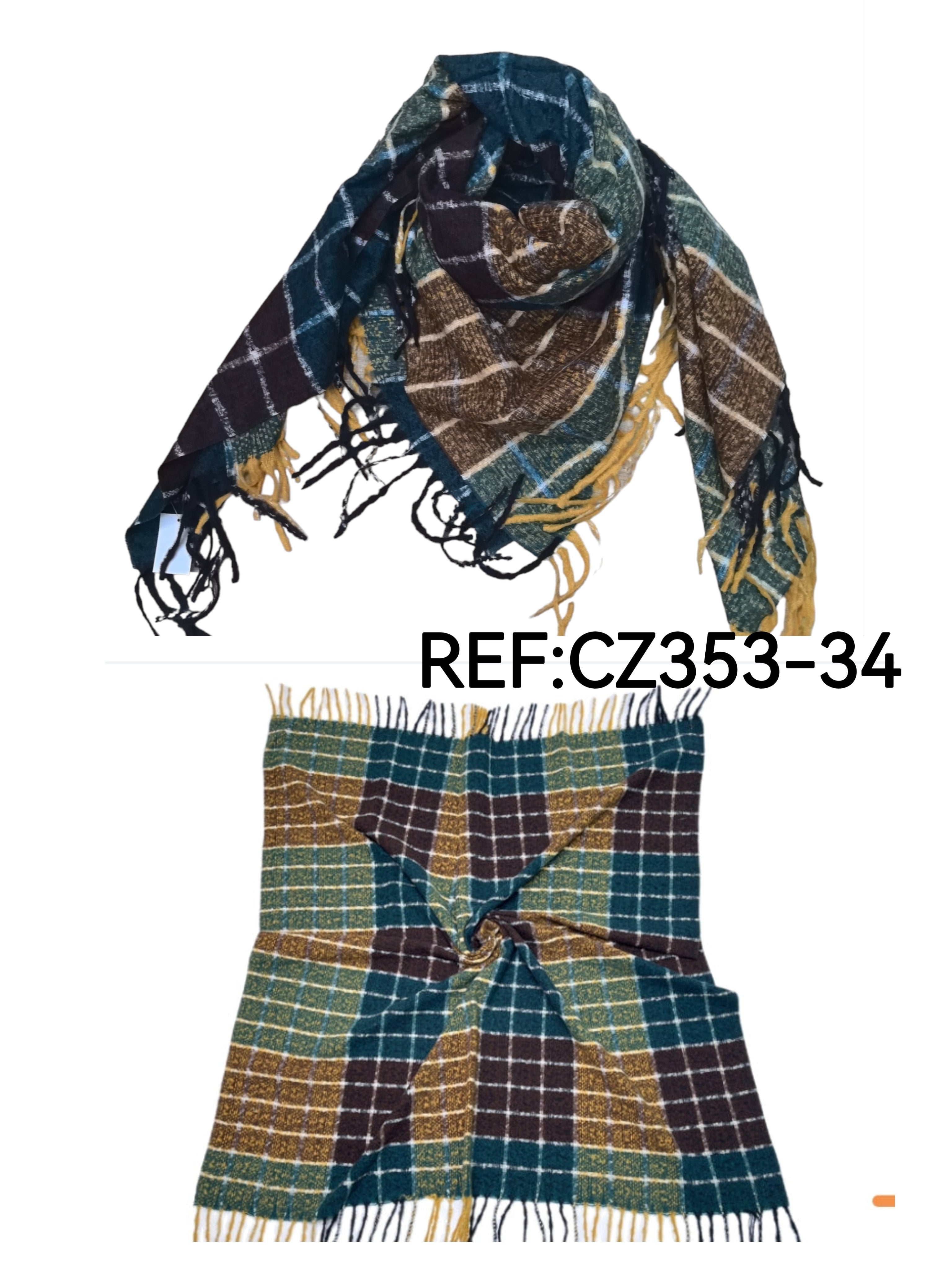 Écharpe châle motif carreaux (x10)#34