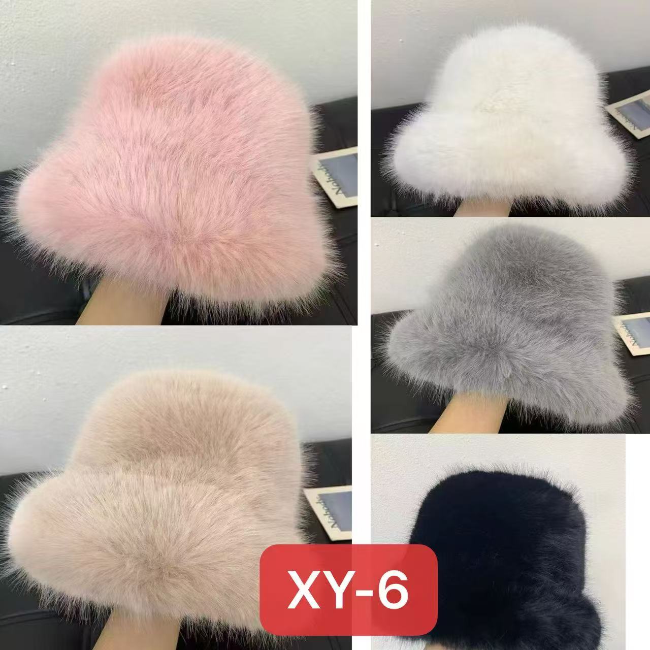 Chapeau bob en fausse fourrure doux (x6)#6