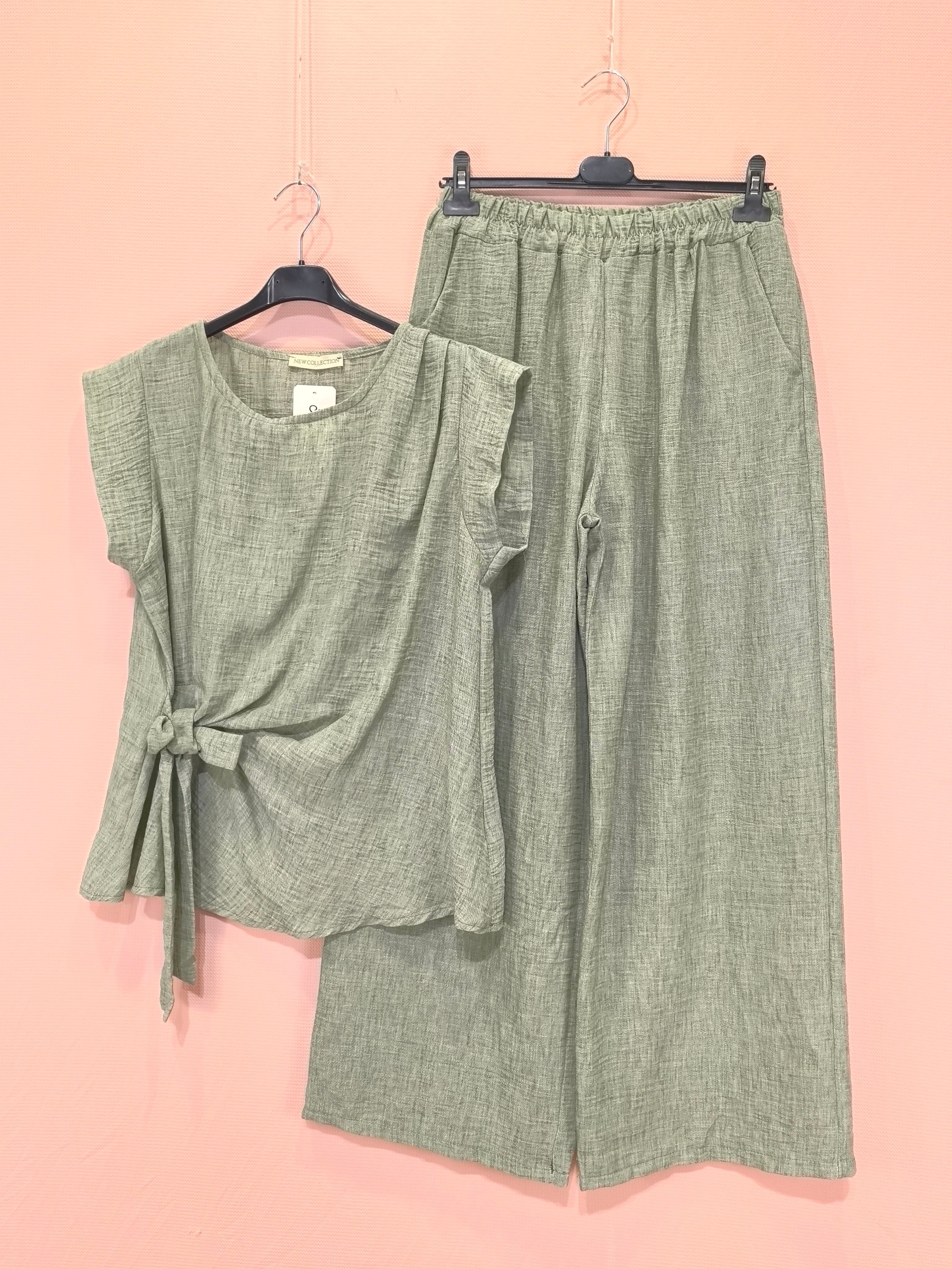 Ensemble Pantalon Large Et Haut Noué (X5)